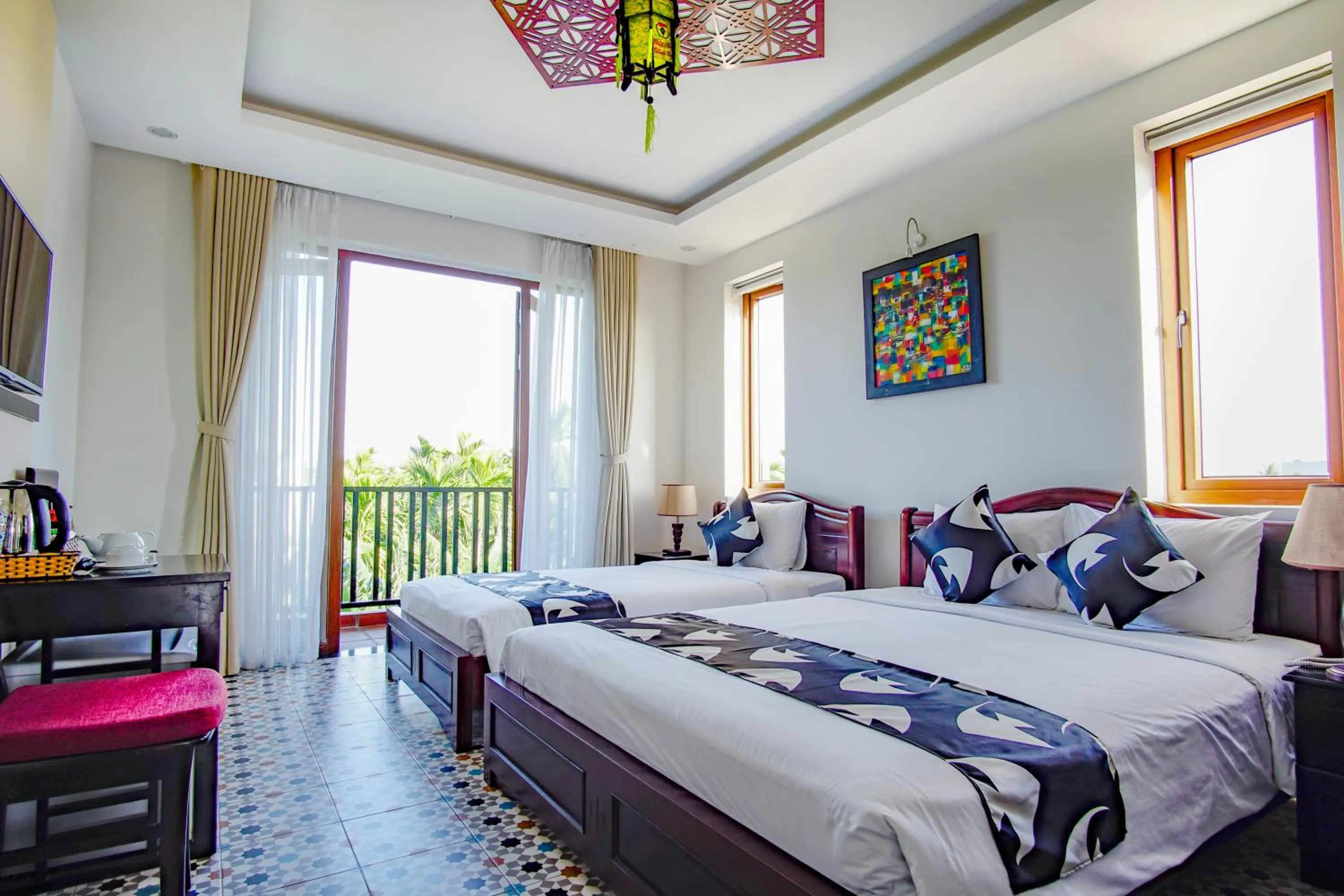 Bedroom, Bed in Rural Scene Villa