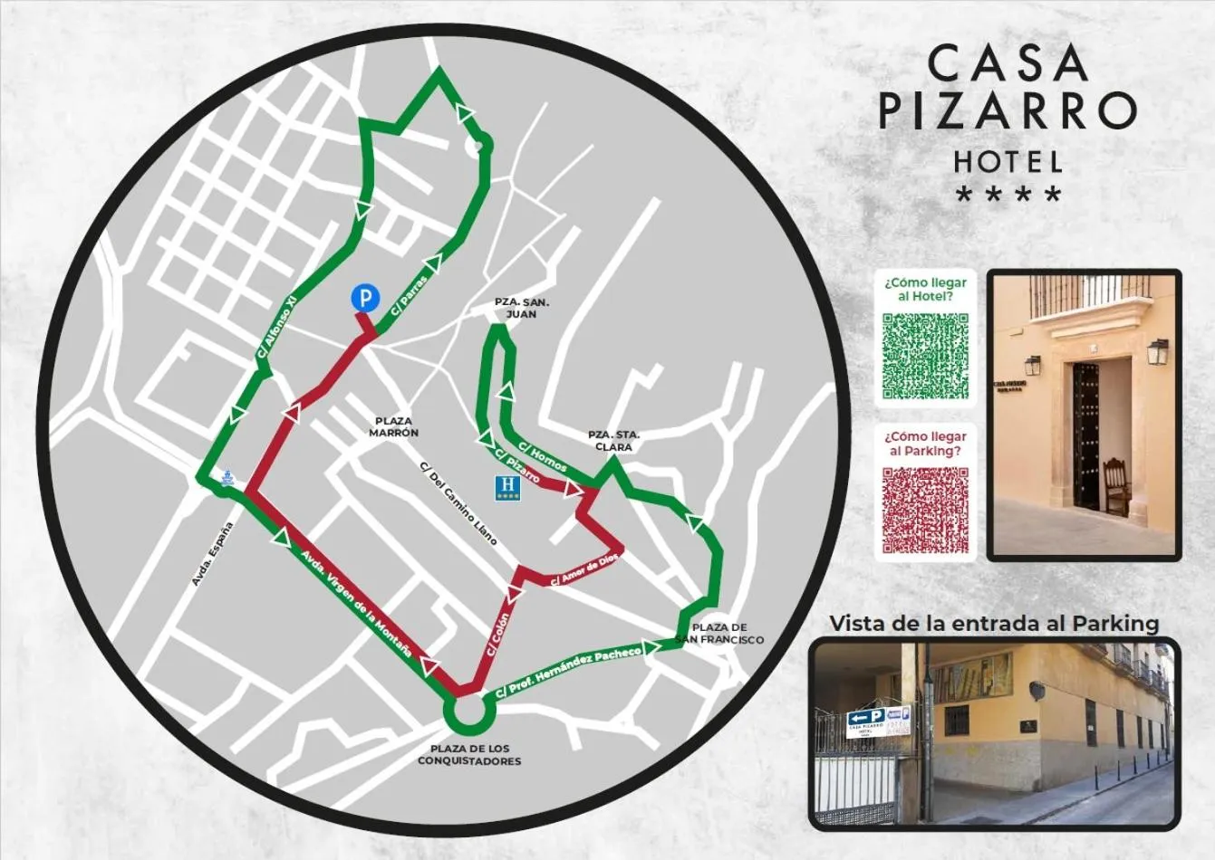 Parking in Casa Pizarro Hotel