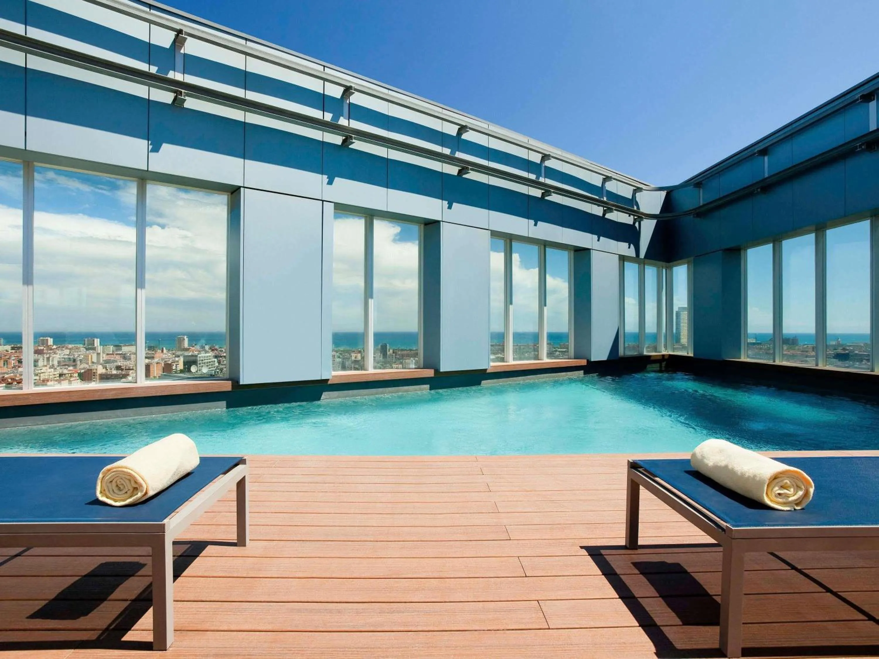 Pool view in Novotel Barcelona City