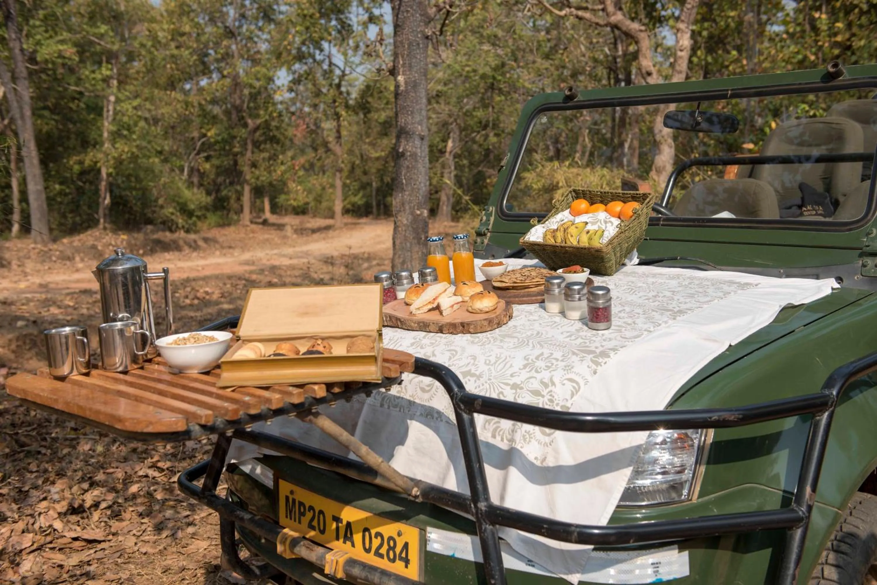 Dining area in Baghvan Pench National Park - A Taj Safari Lodge