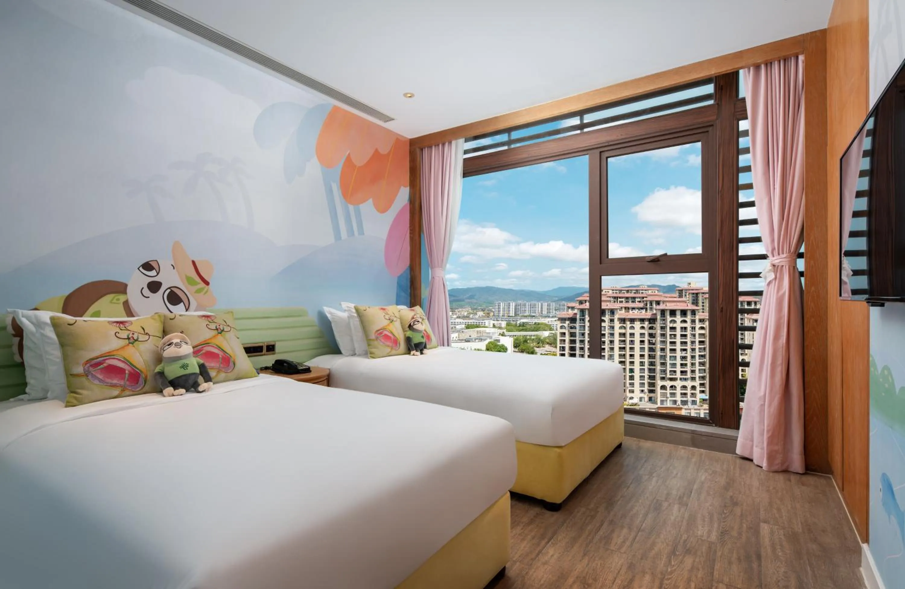 Bed in Mangrove Tree Resort World Sanya Bay -Elader Palm Tower