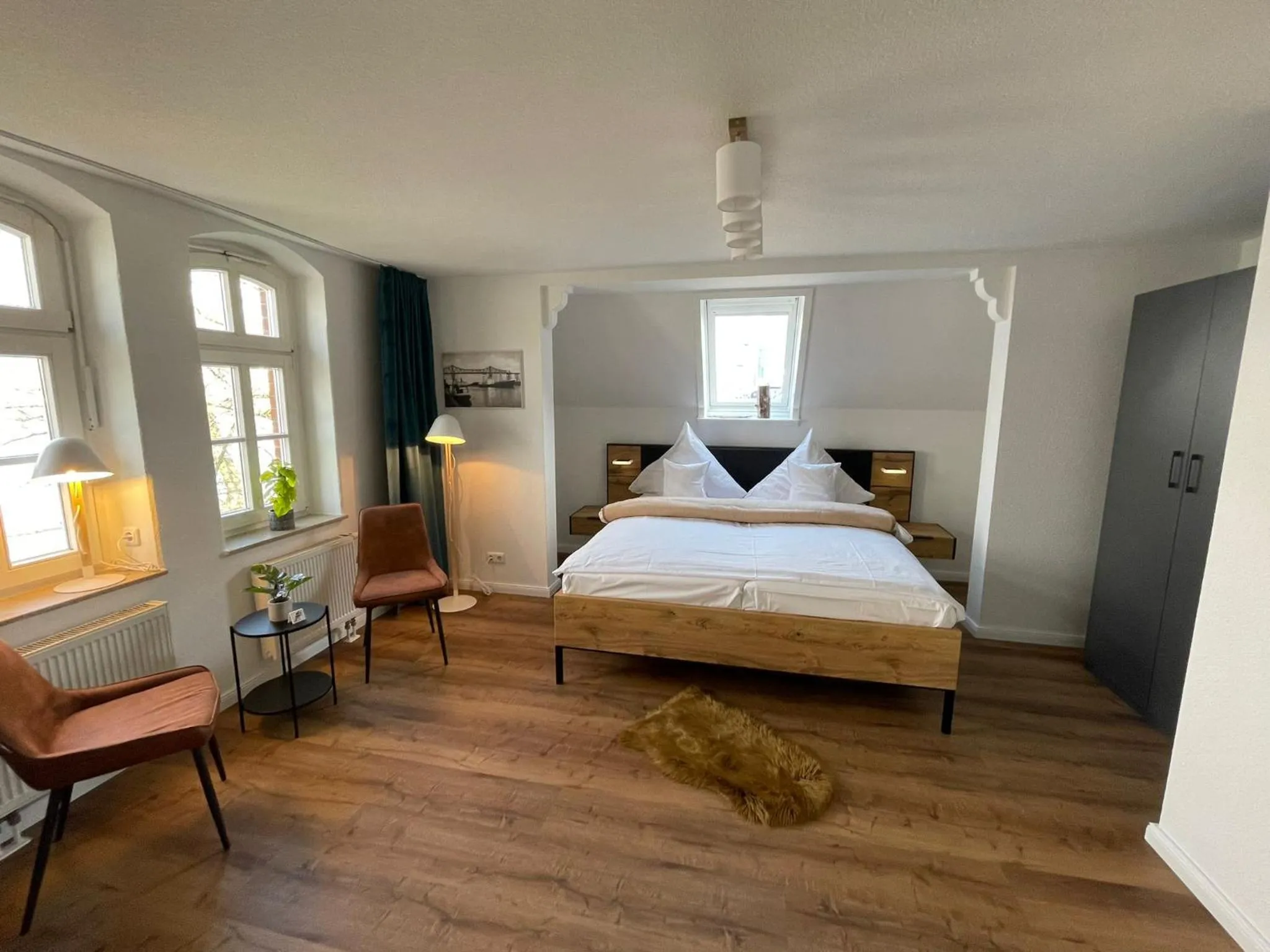 Bed in Kanal-Haus "Das Gästehaus direkt am NOK"