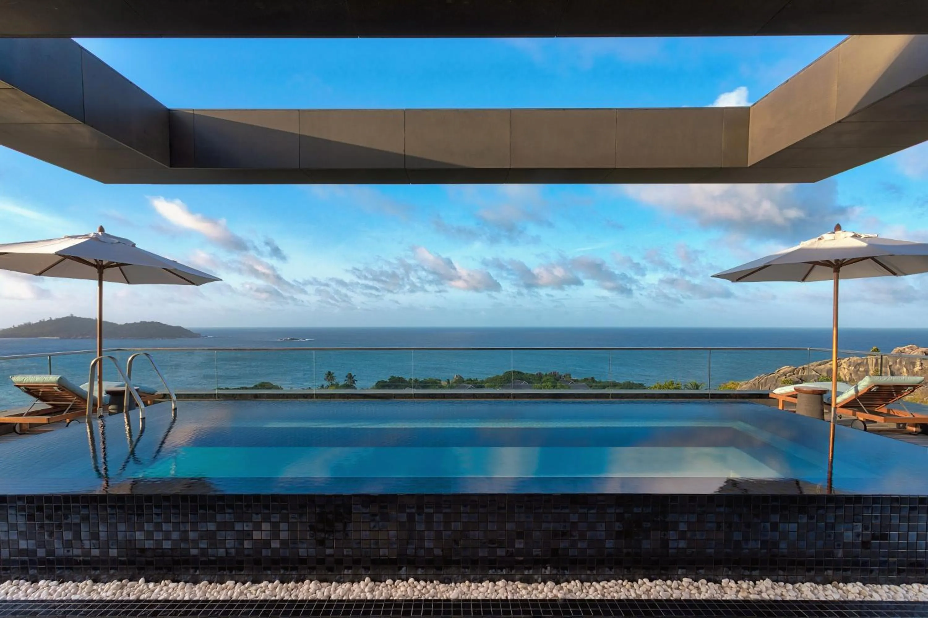 Pool view in Six Senses Zil Pasyon, Seychelles
