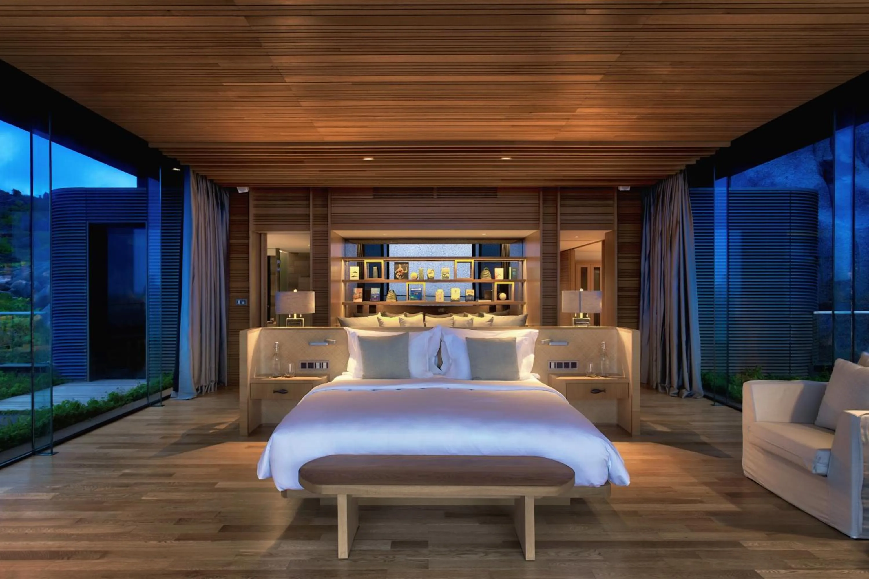 Bedroom in Six Senses Zil Pasyon, Seychelles