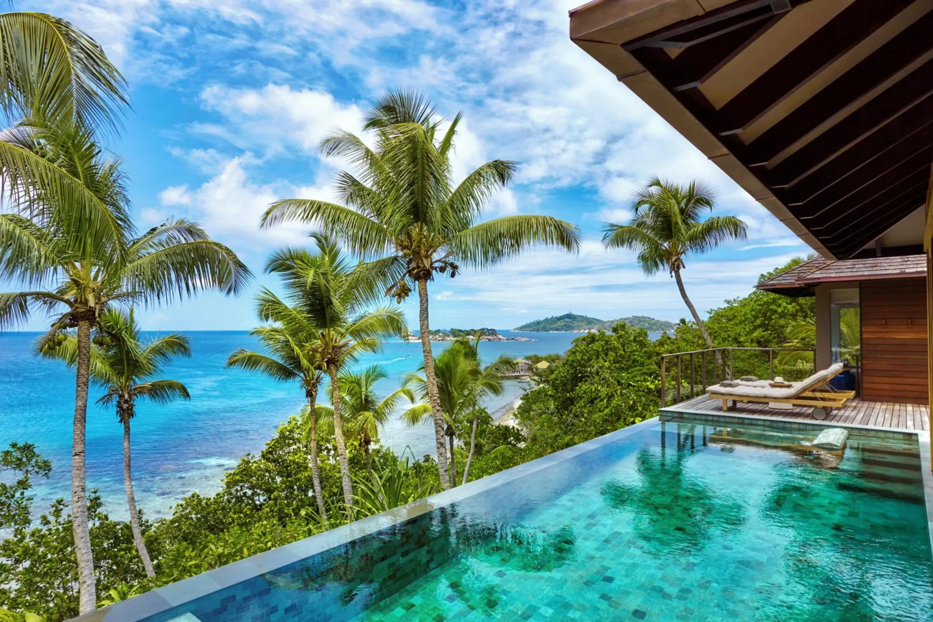 Pool view in Six Senses Zil Pasyon, Seychelles