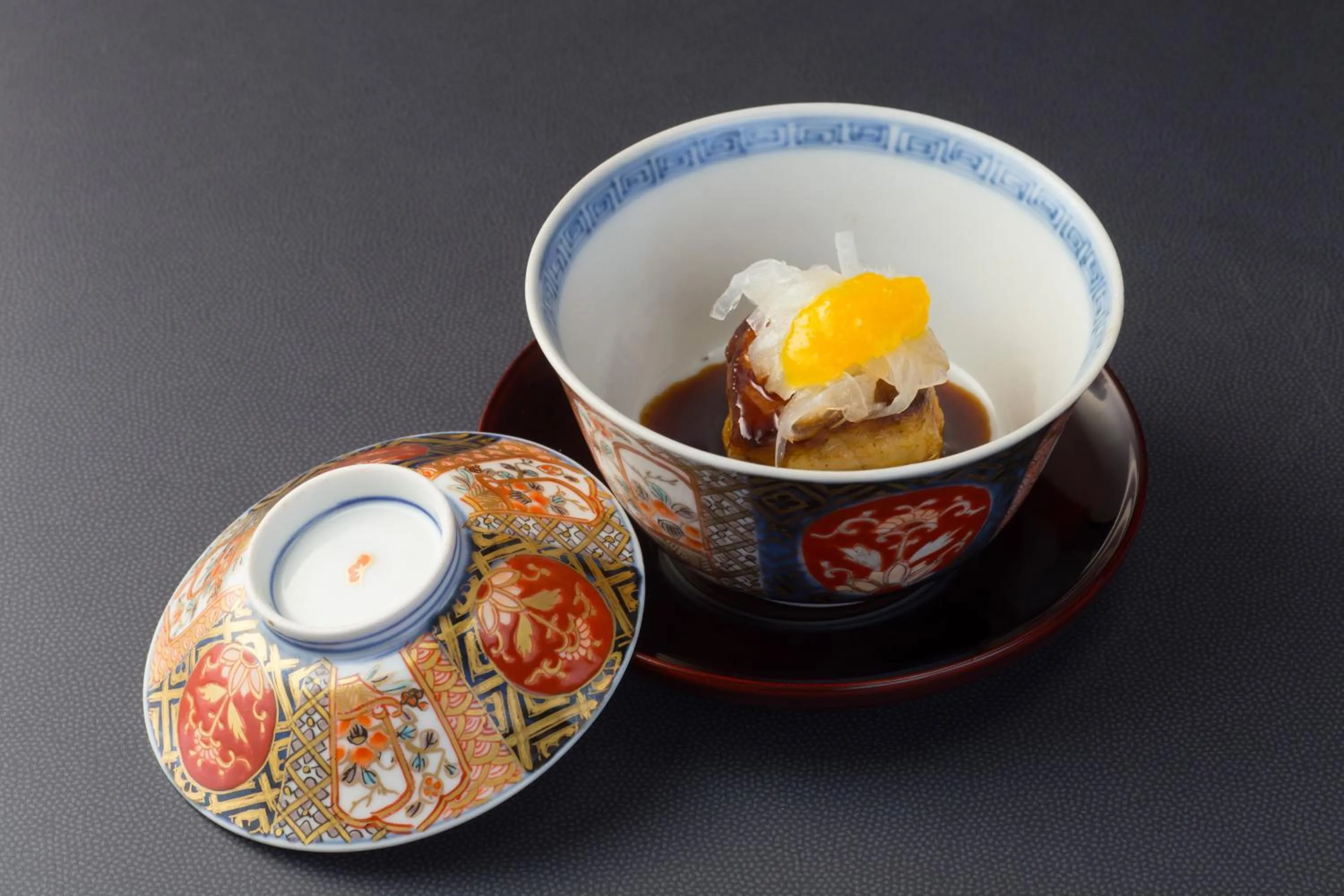 Food close-up in Yufuin Souan Kosumosu