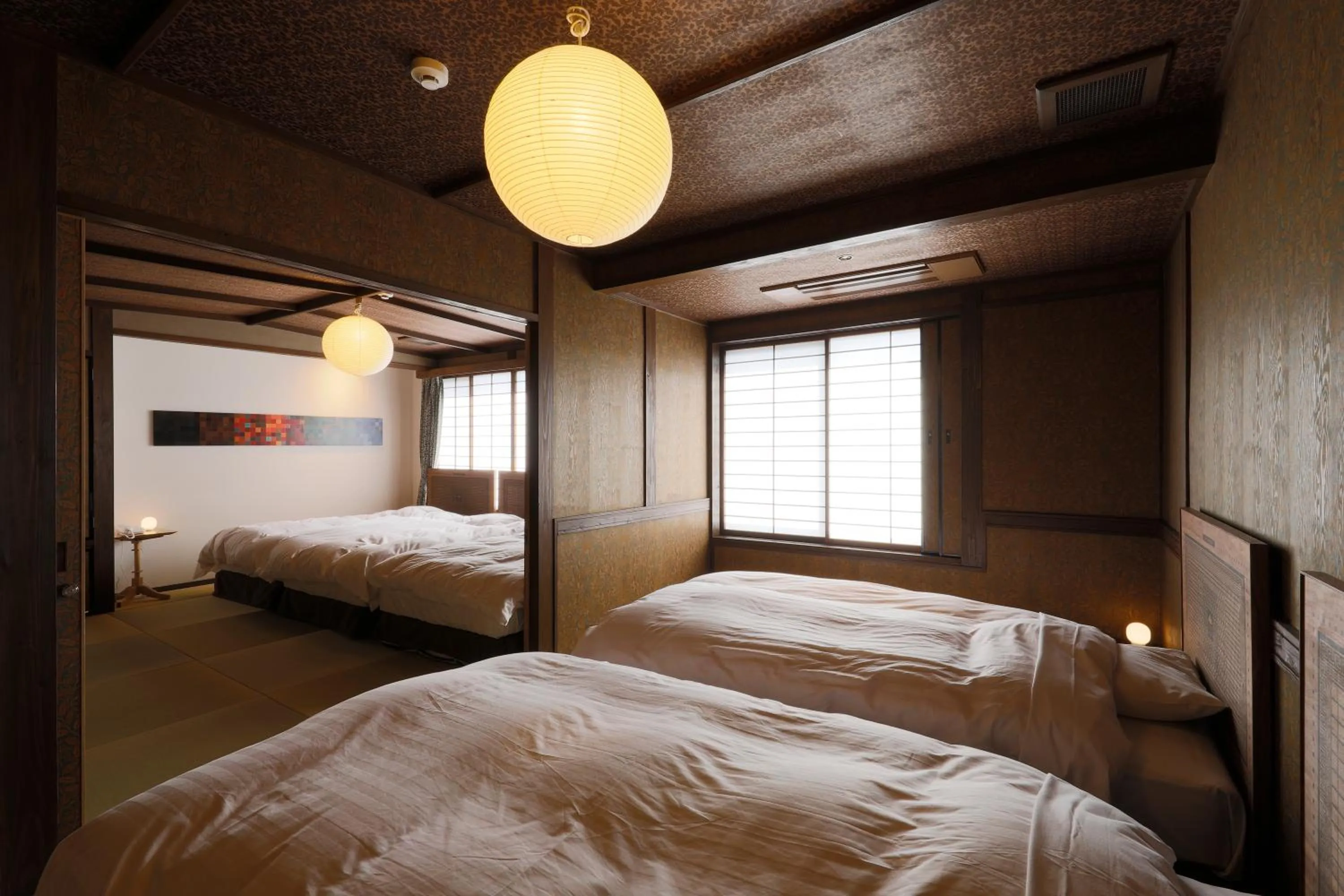 Bedroom, Bed in Yufuin Souan Kosumosu