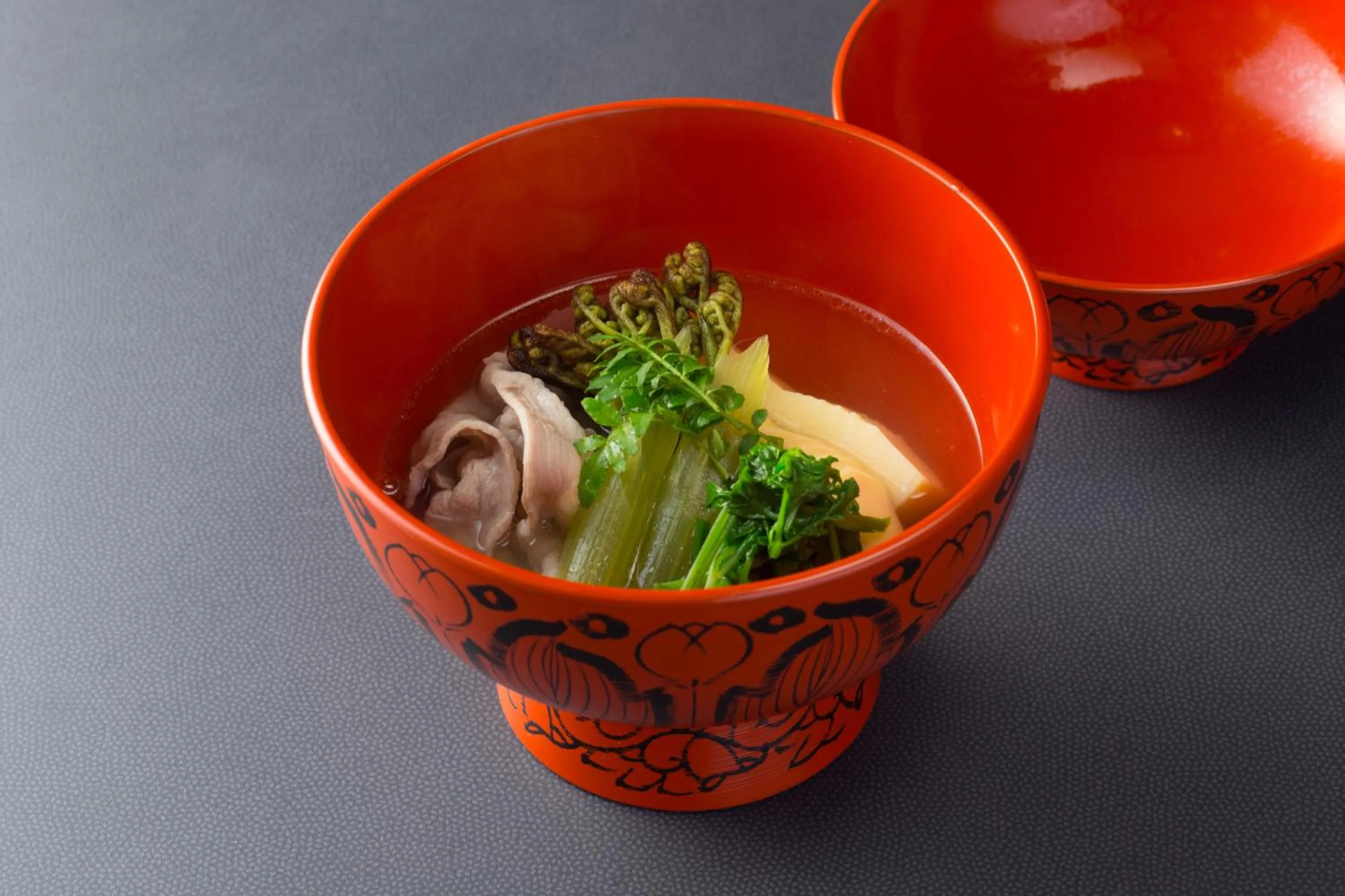 Food close-up in Yufuin Souan Kosumosu