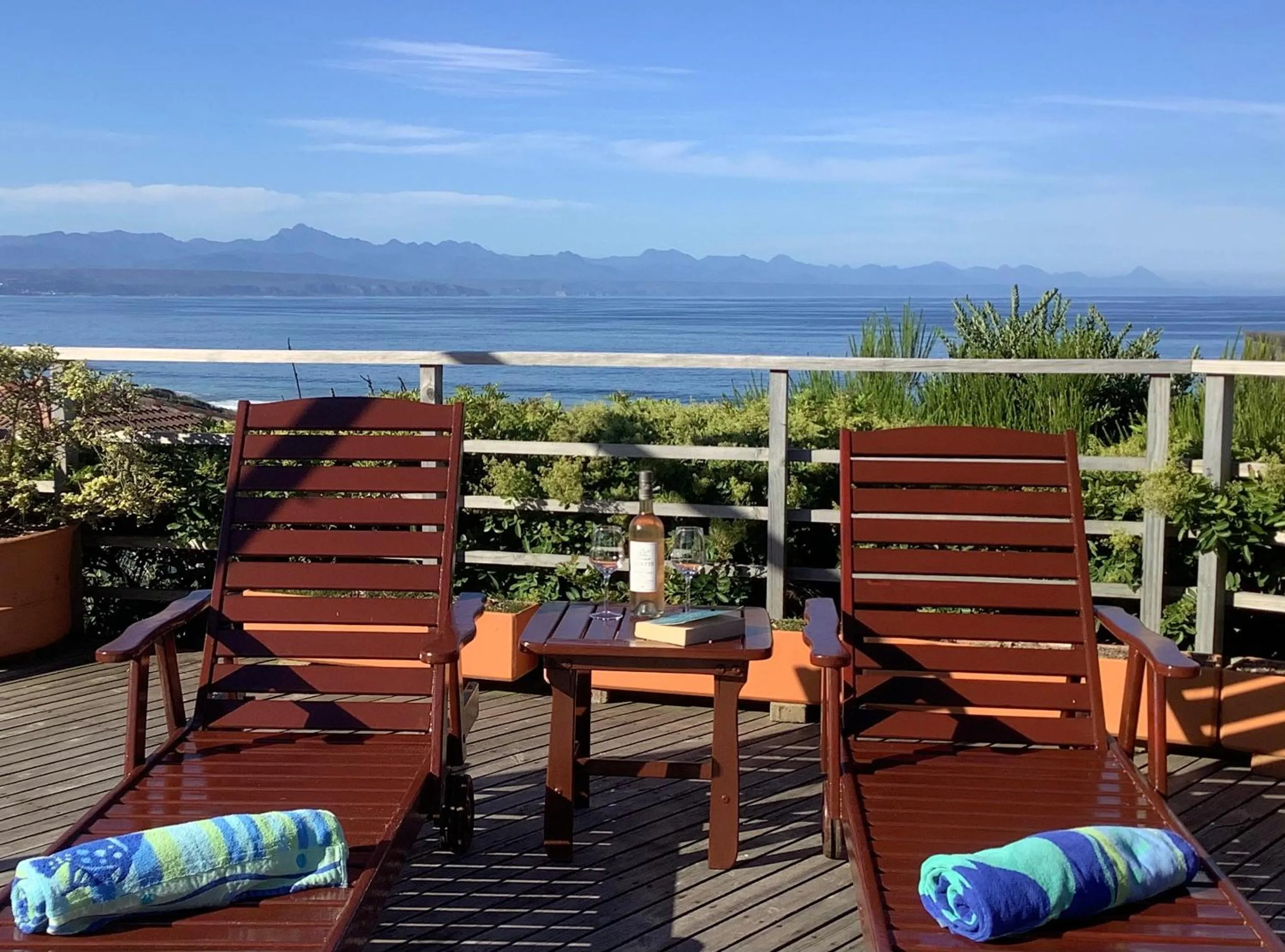 Patio in Dolphins' Playground Beachfront B&B