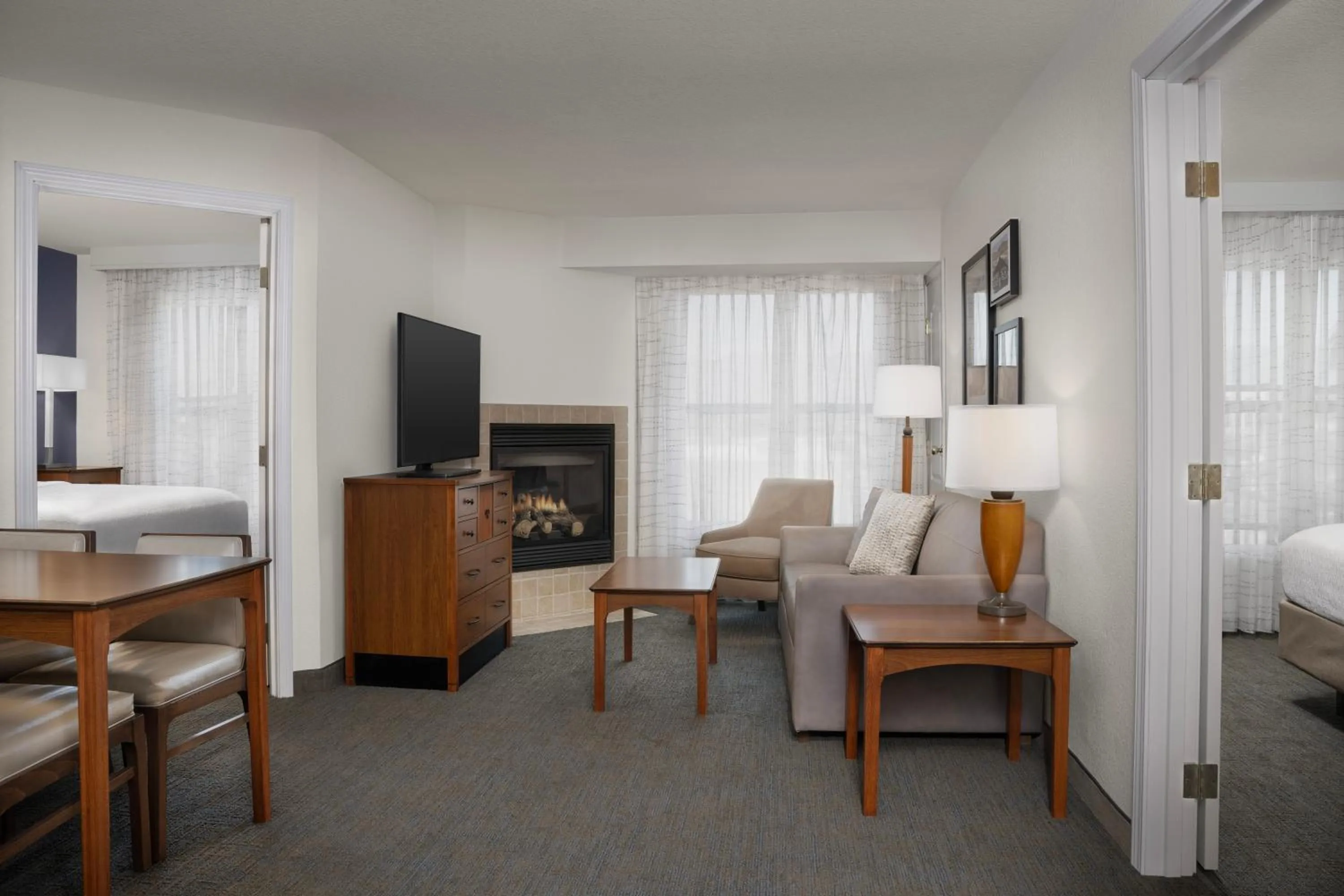 Living room, Bed in Residence Inn by Marriott San Bernardino