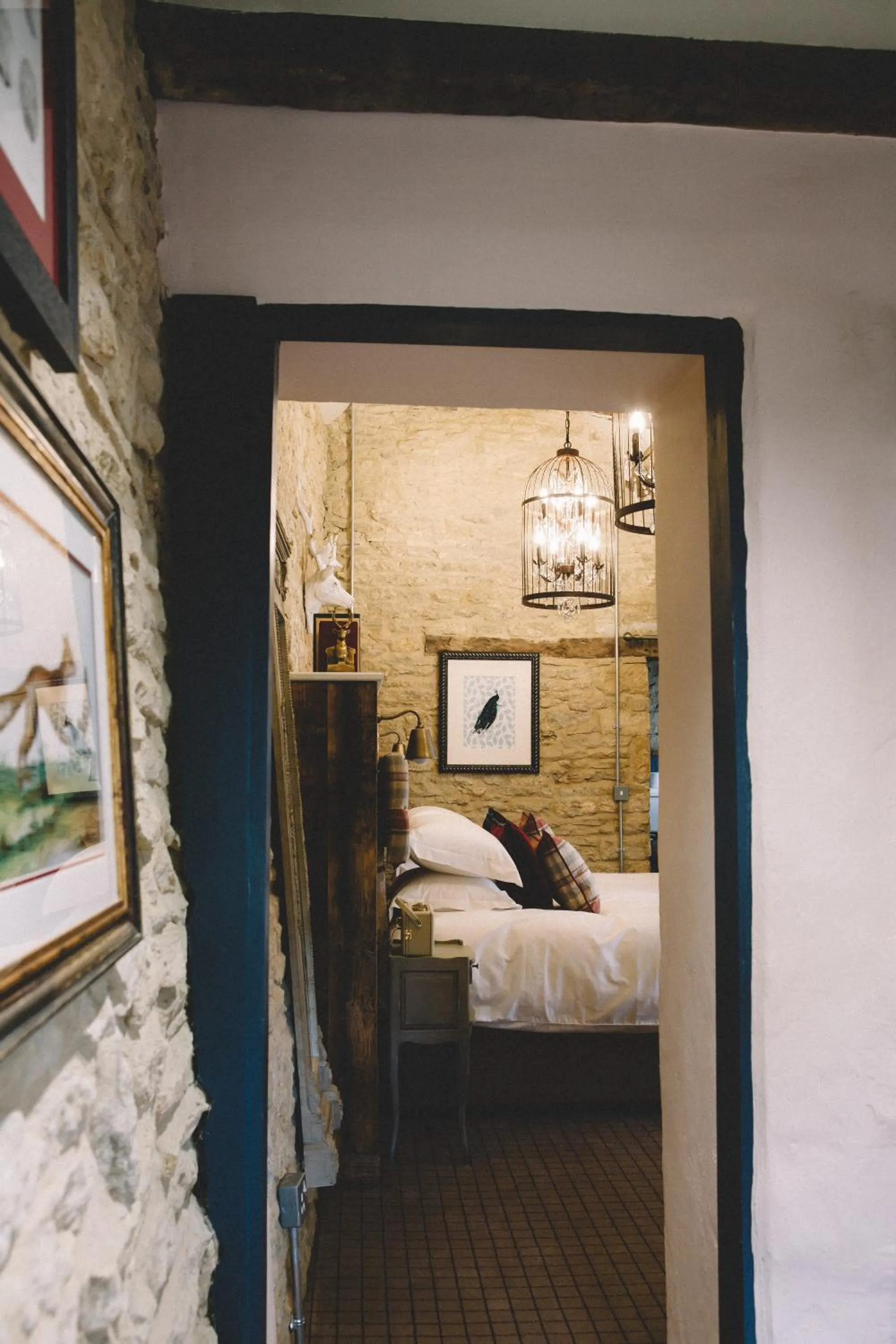 Decorative detail, Bed in The Stag at Stow