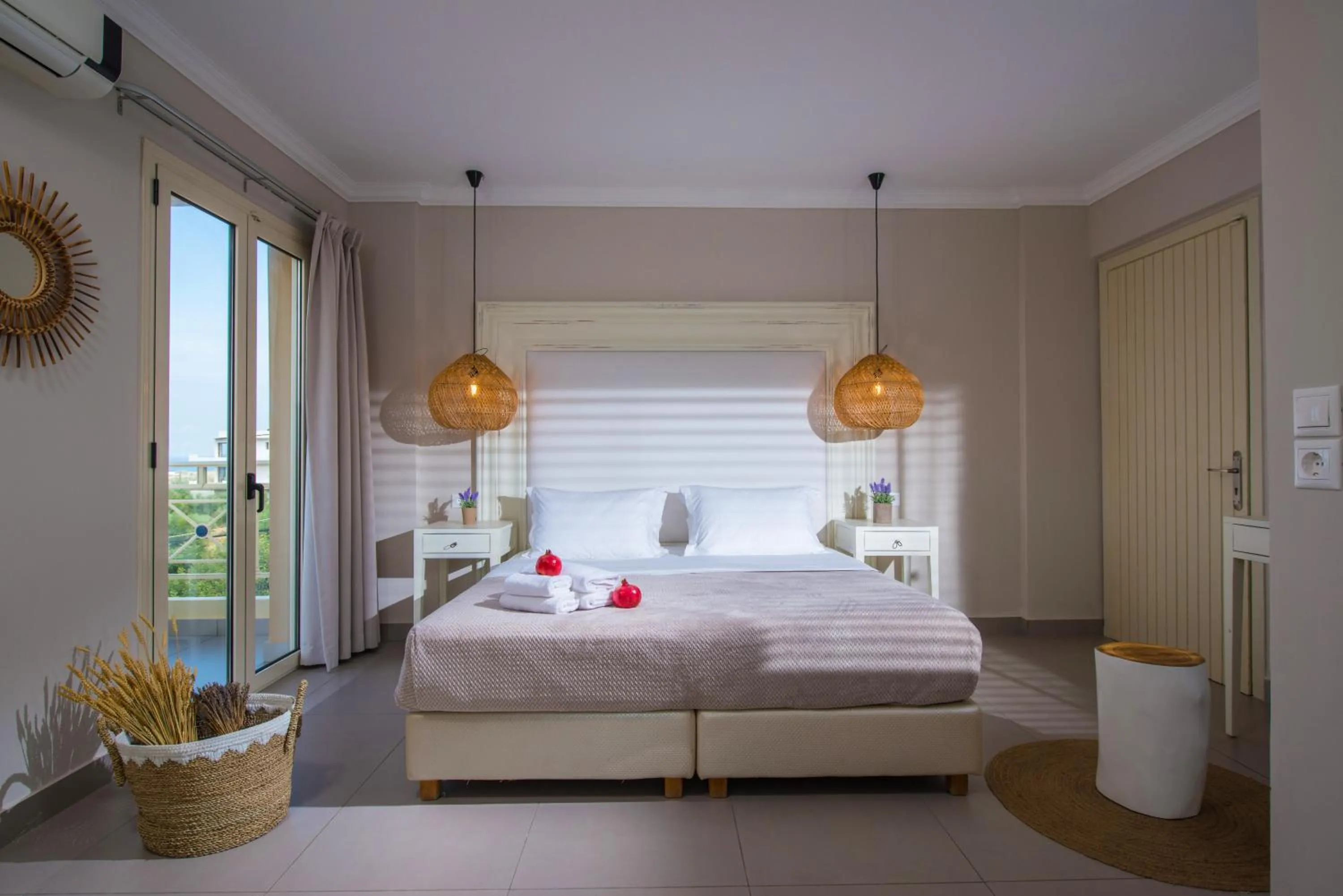 Bed in Notos Heights Hotel & Suites