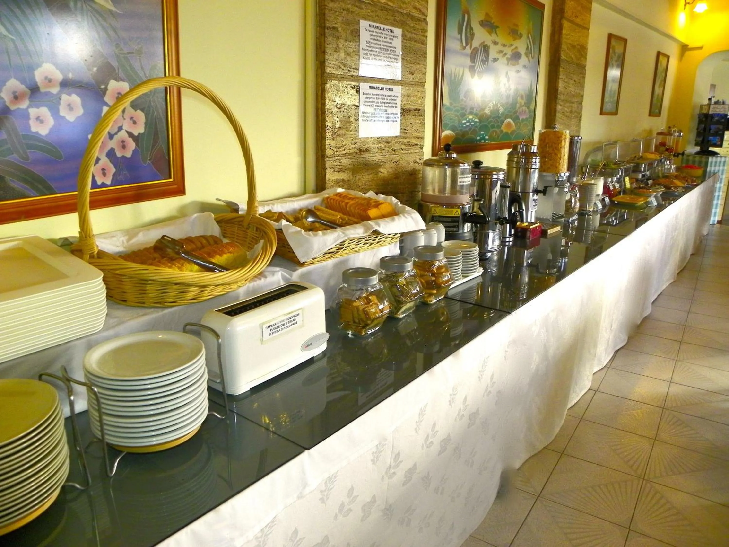 Buffet breakfast in Mirabelle Hotel