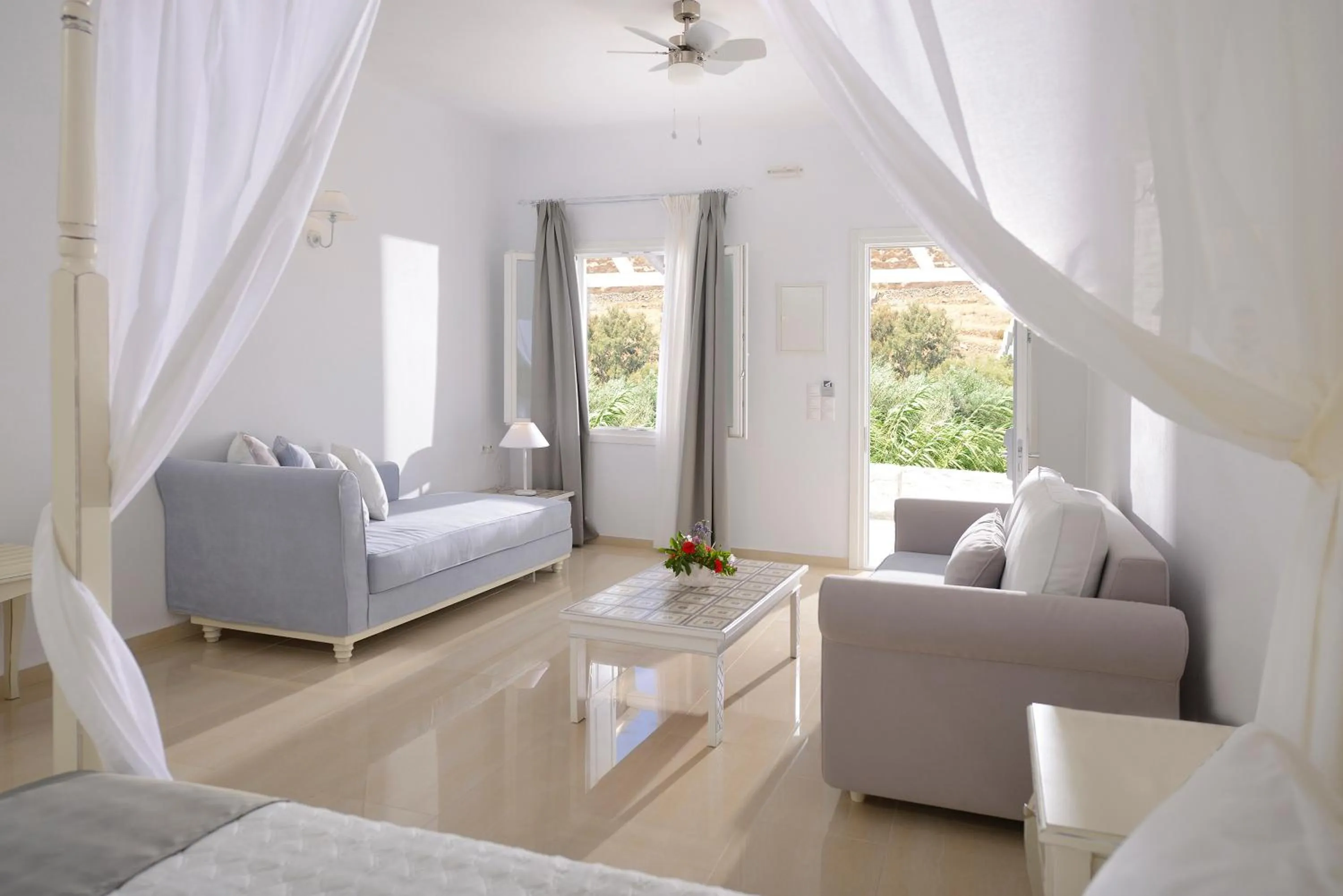 Seating area in Kamari Hotel