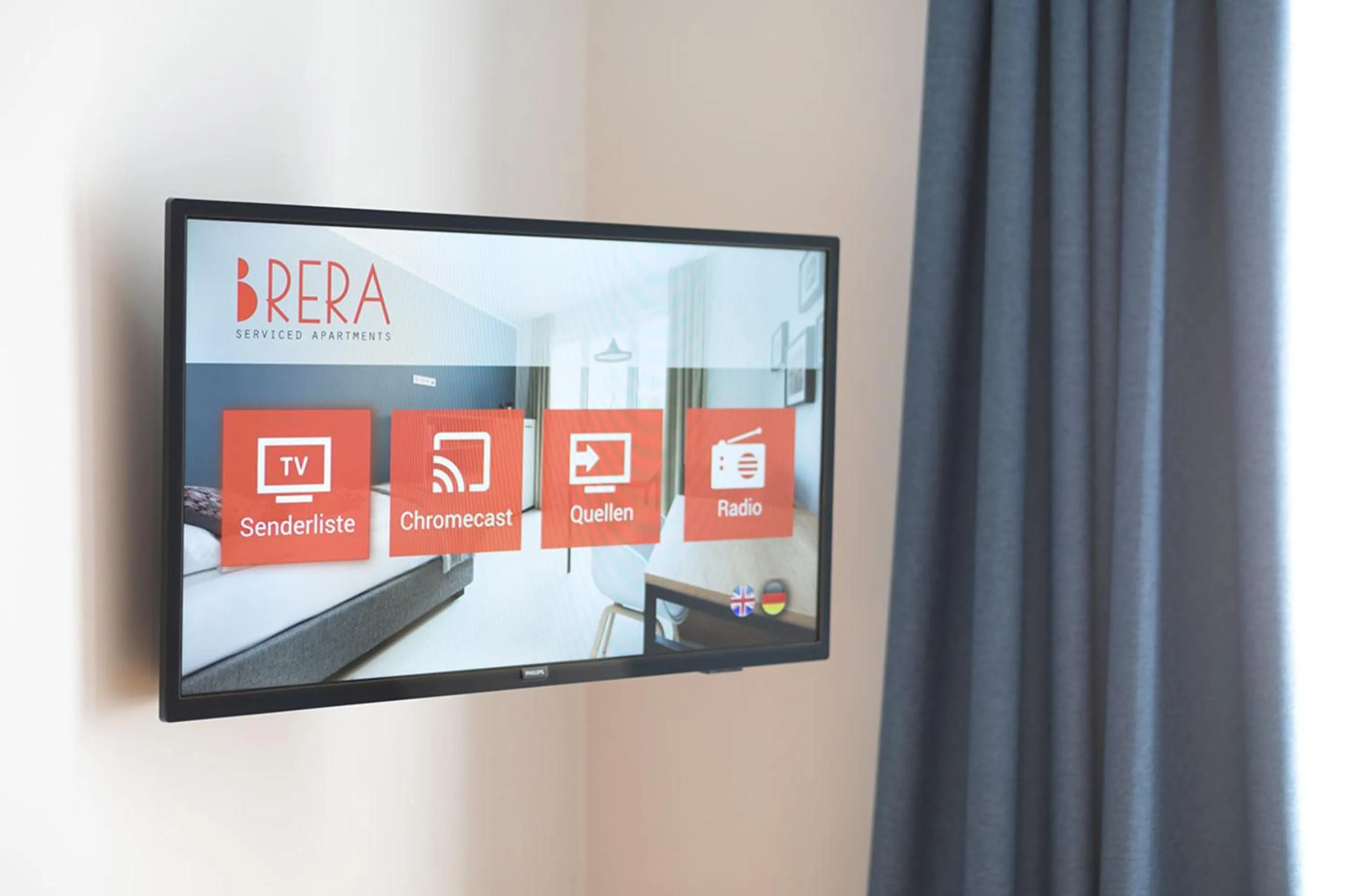 TV and multimedia in Brera Serviced Apartments Munich Schwabing