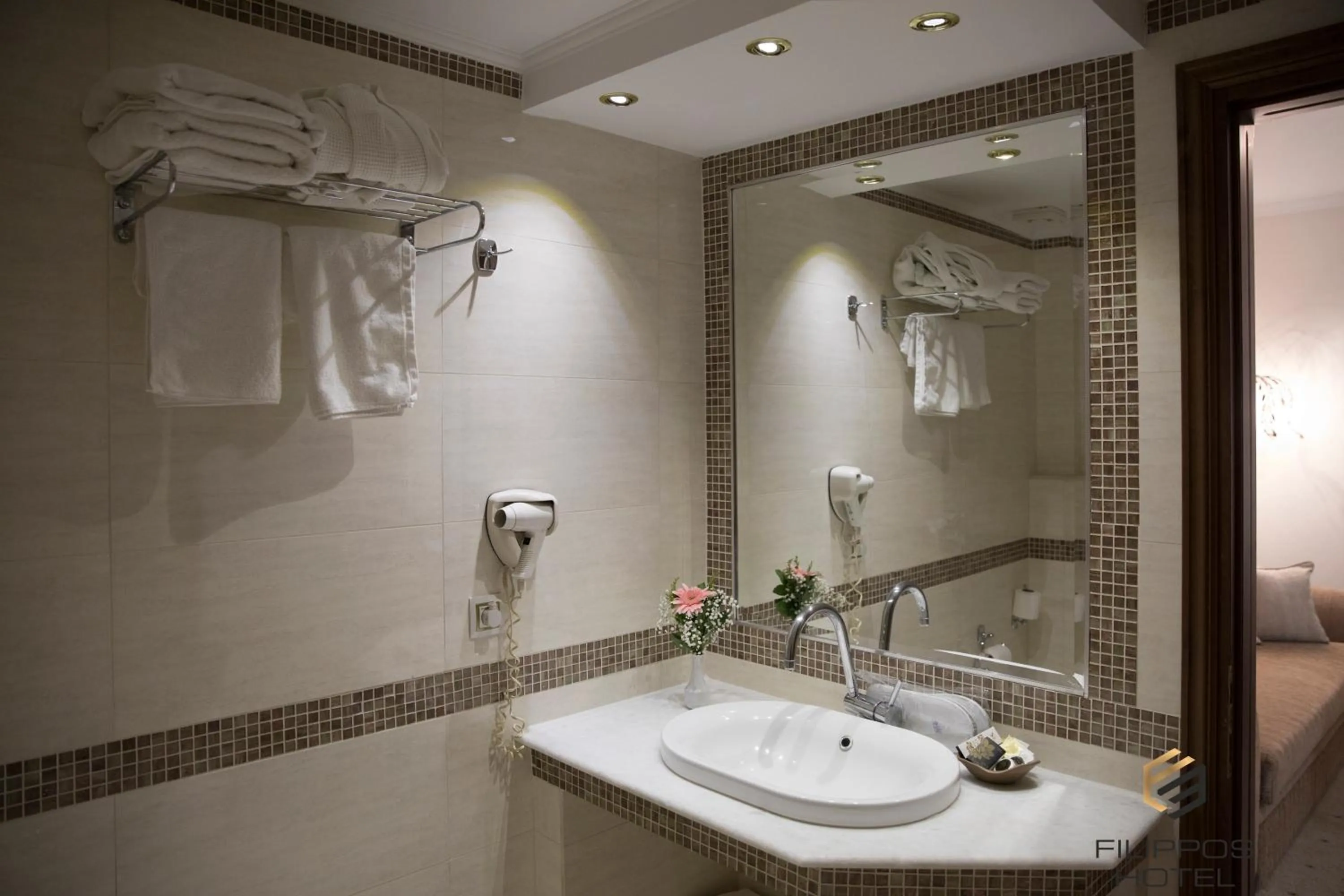 Bathroom in Filippos Hotel