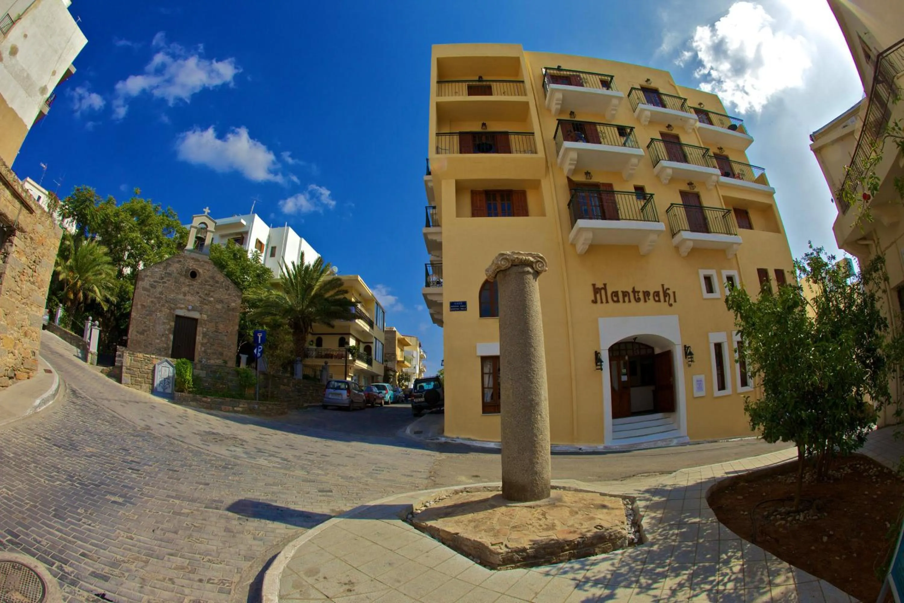 Facade/entrance in Mantraki Hotel Apartments