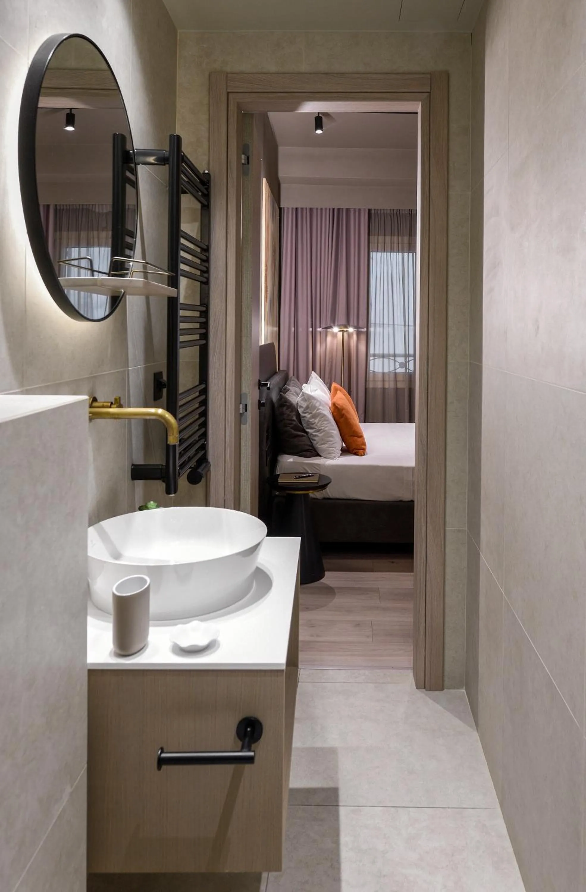 Bathroom, Bed in Arcadion Hotel