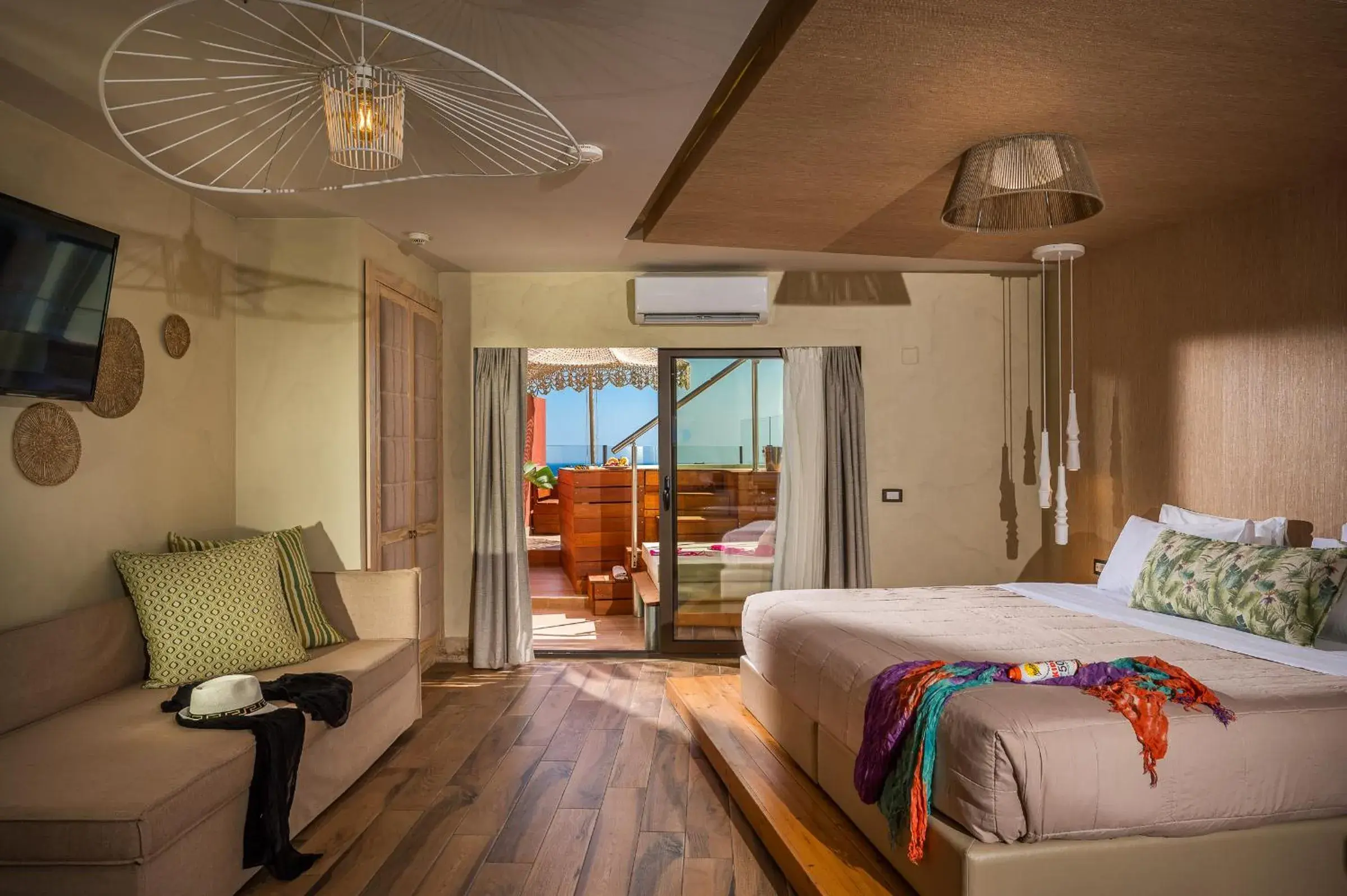 Elite Suite Open Plan with Sea View & Outdoor Jetted Tub in Esperides Resort Crete, The Authentic Experience Elite Suite Open Plan with Sea View & Outdoor Jetted Tub in Esperides Resort Crete, The Authentic Experience