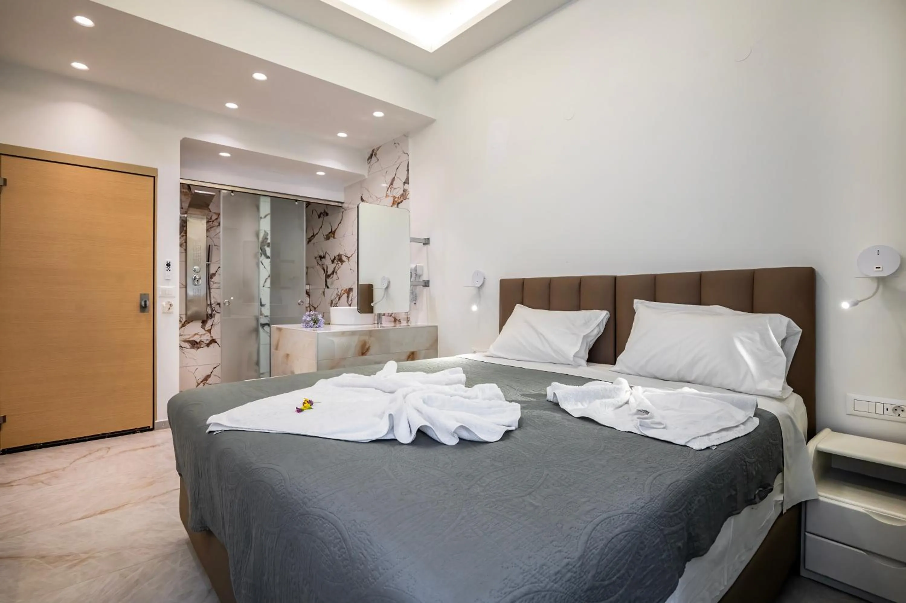 Bed in Creta Mare Hotel