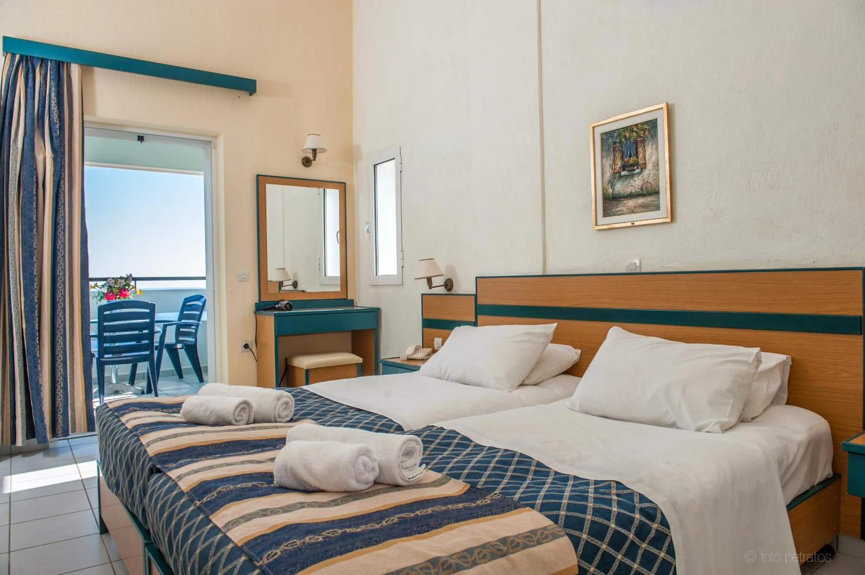 Photo of the whole room, Bed in Porto Skala Village Hotel
