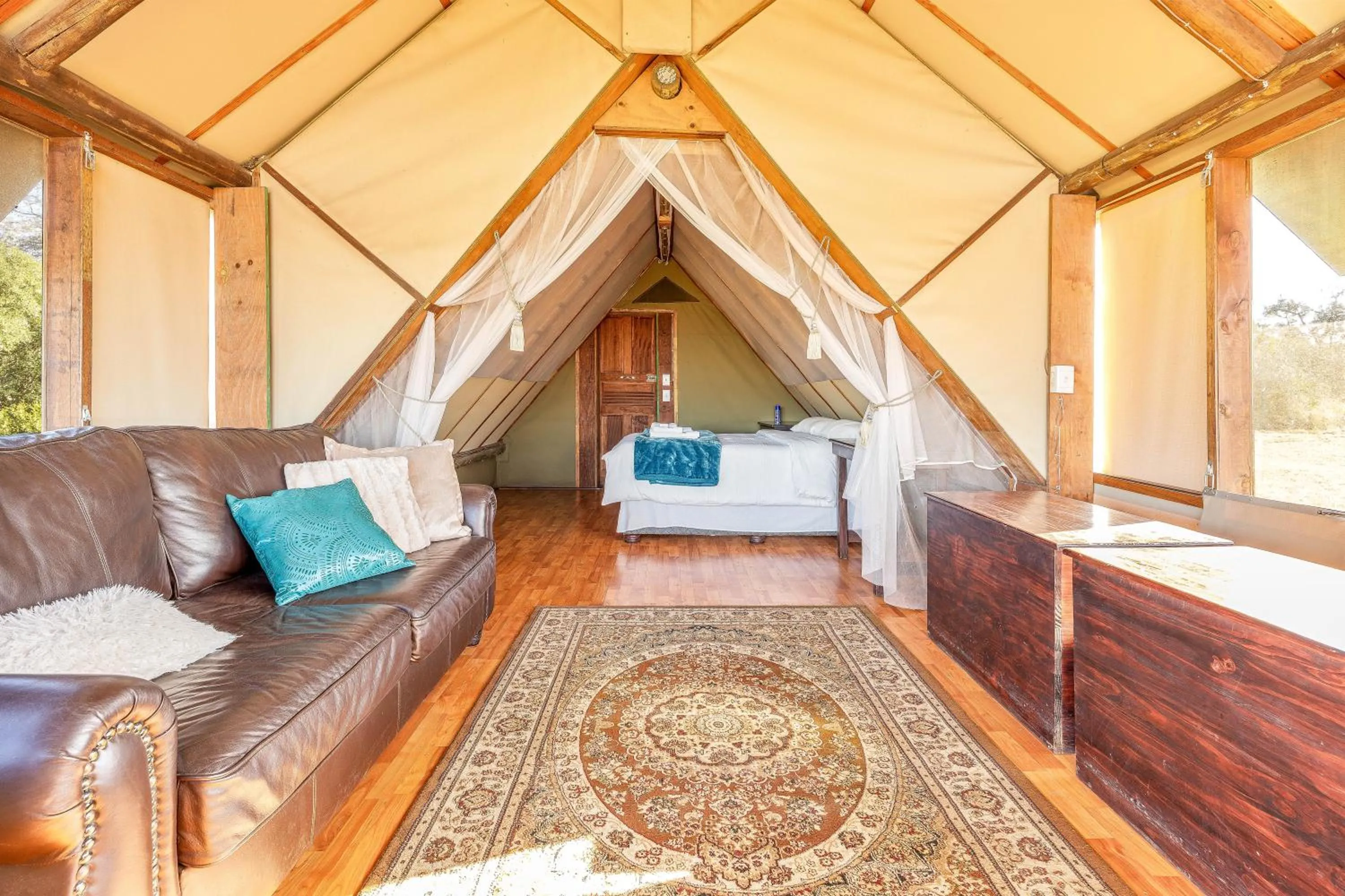Living room in Buffelshoek Tented Camp