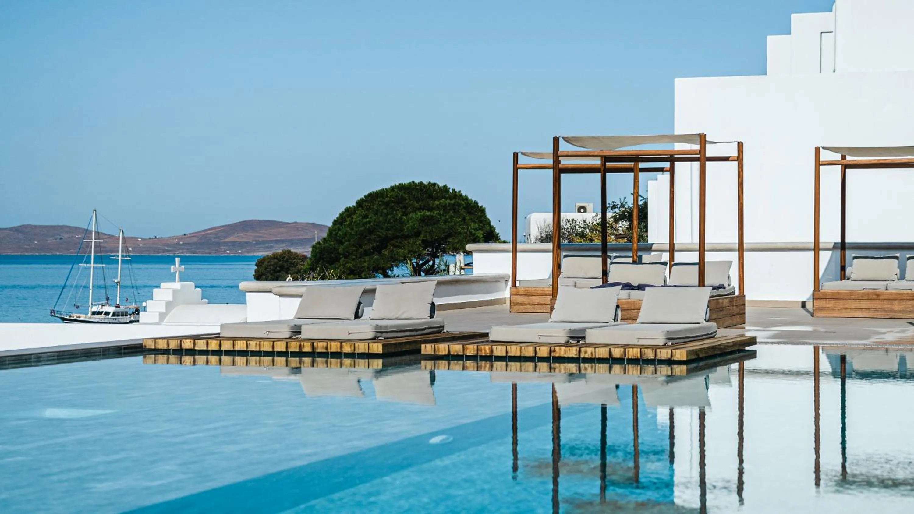 Pool view in Manoula's Beach Mykonos Resort