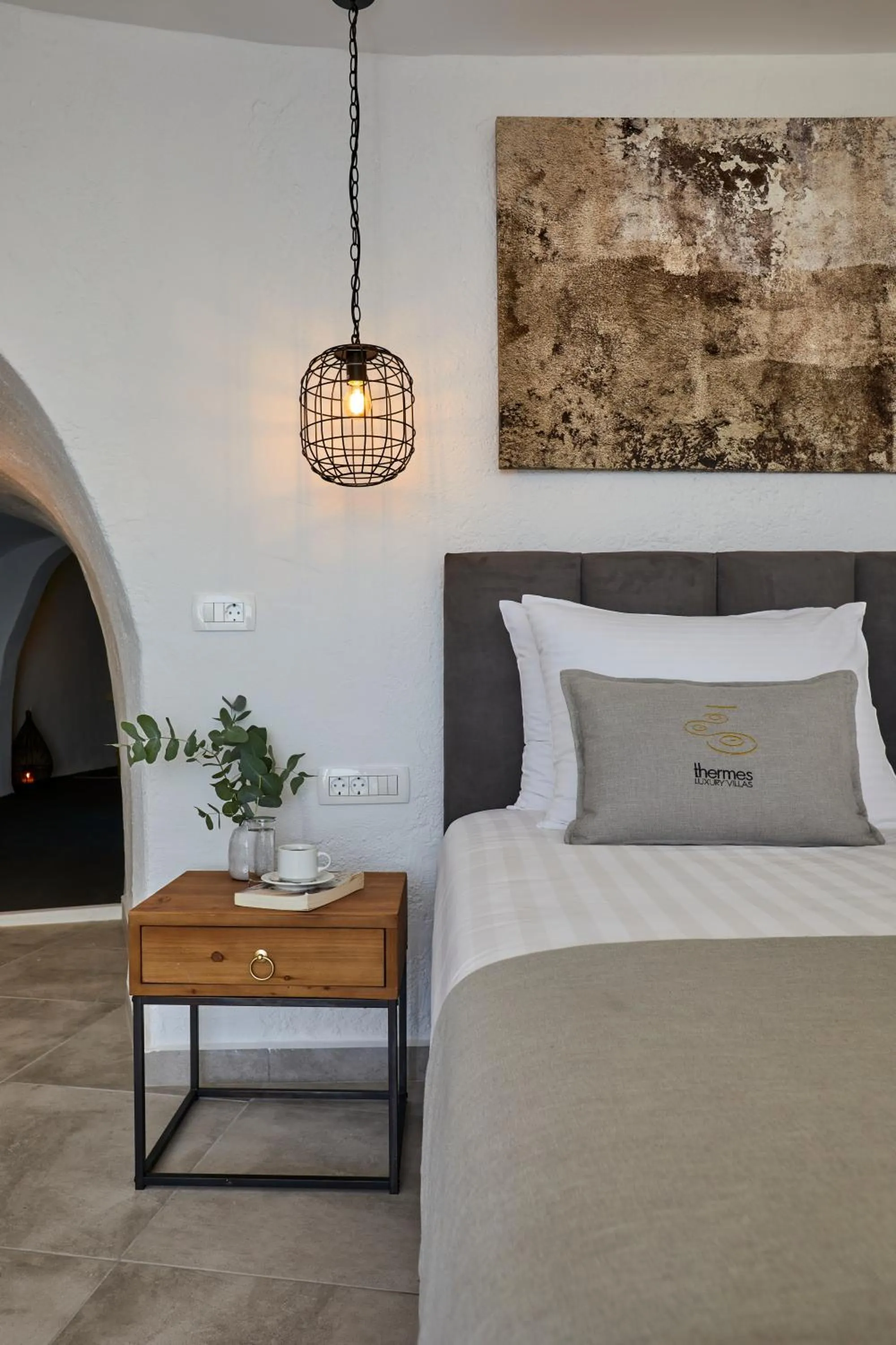 Bed in Thermes Luxury Villas And Spa