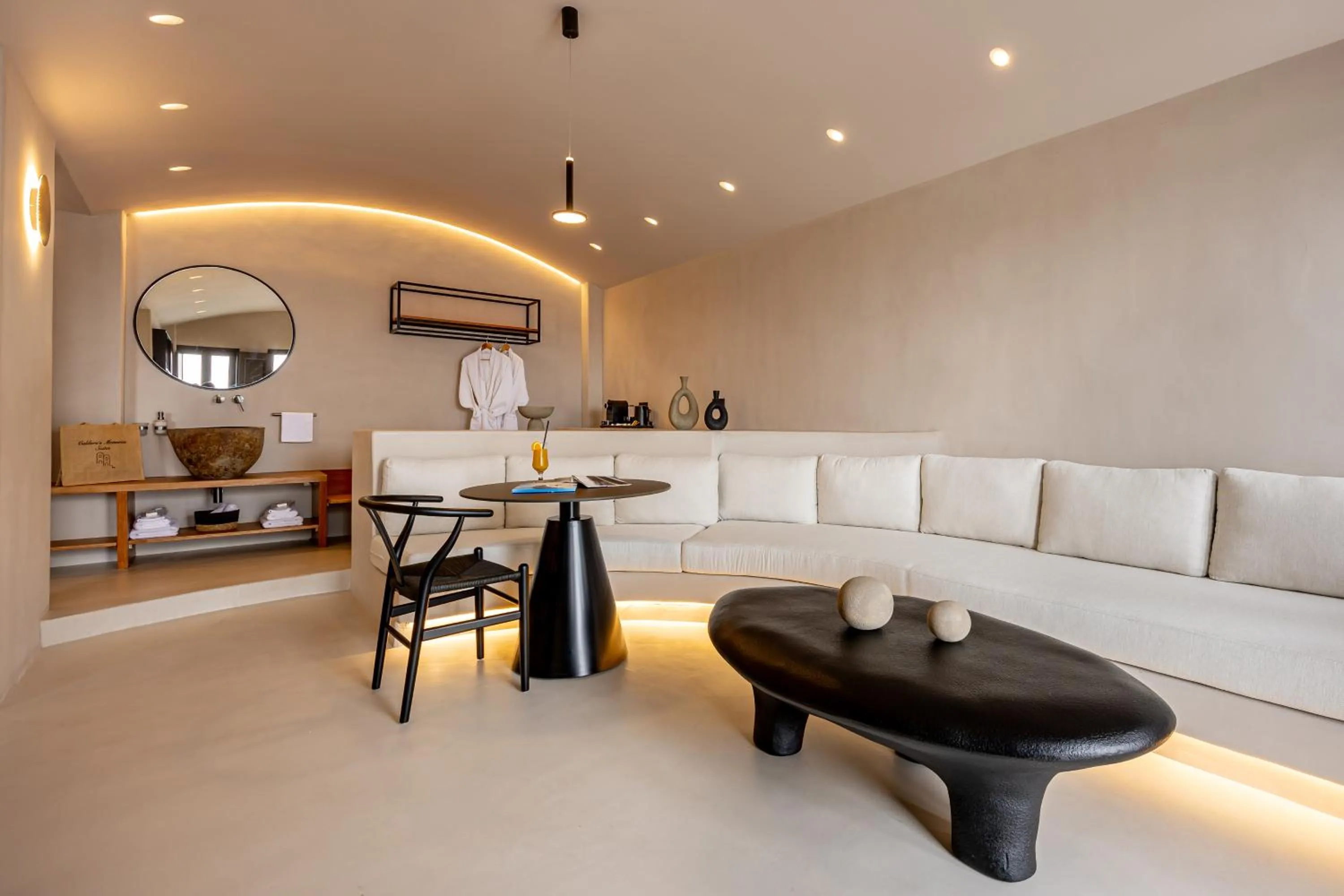 Seating area in Caldera's Memories