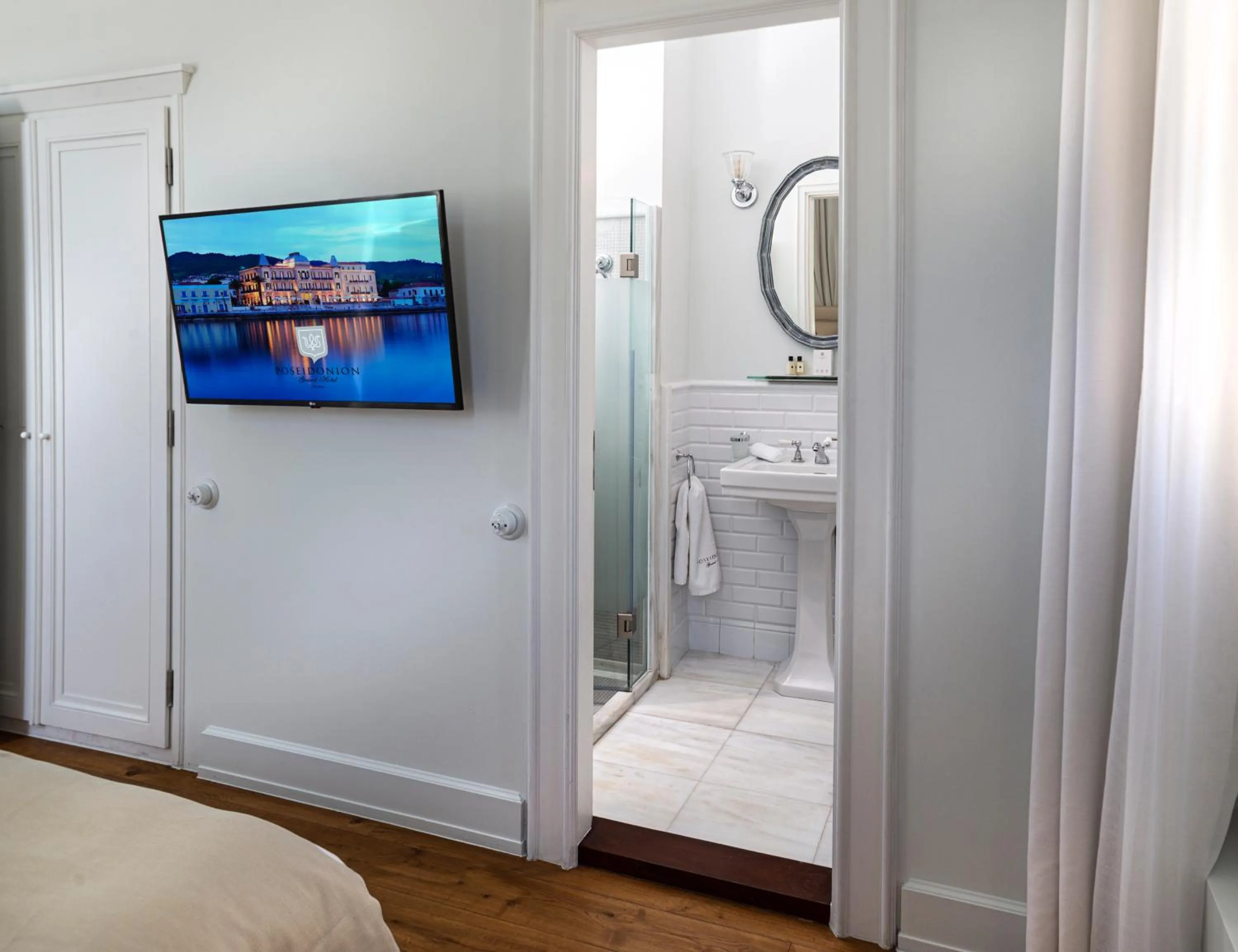 Bed in Poseidonion Grand Hotel