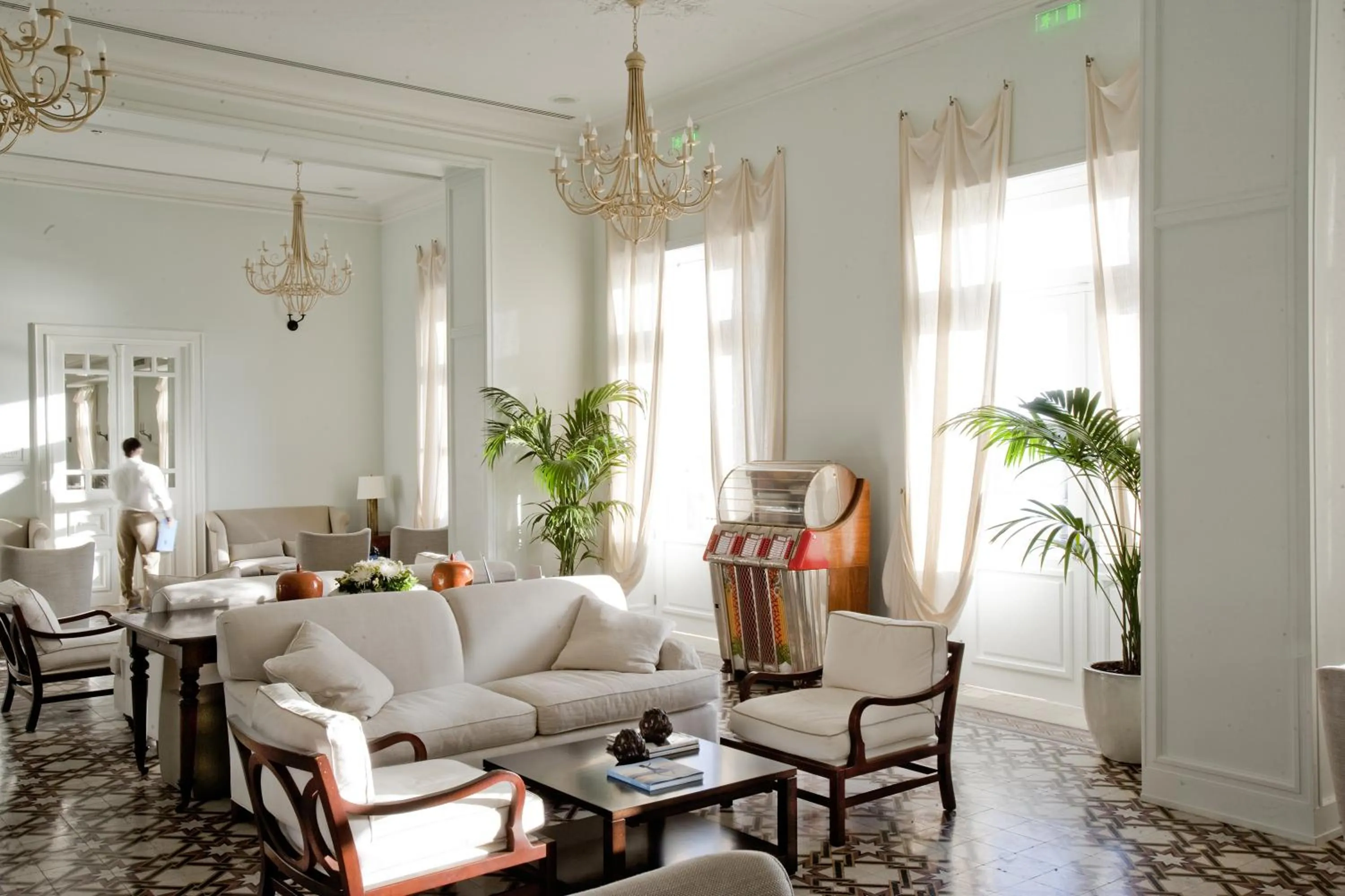 Communal lounge/ TV room in Poseidonion Grand Hotel