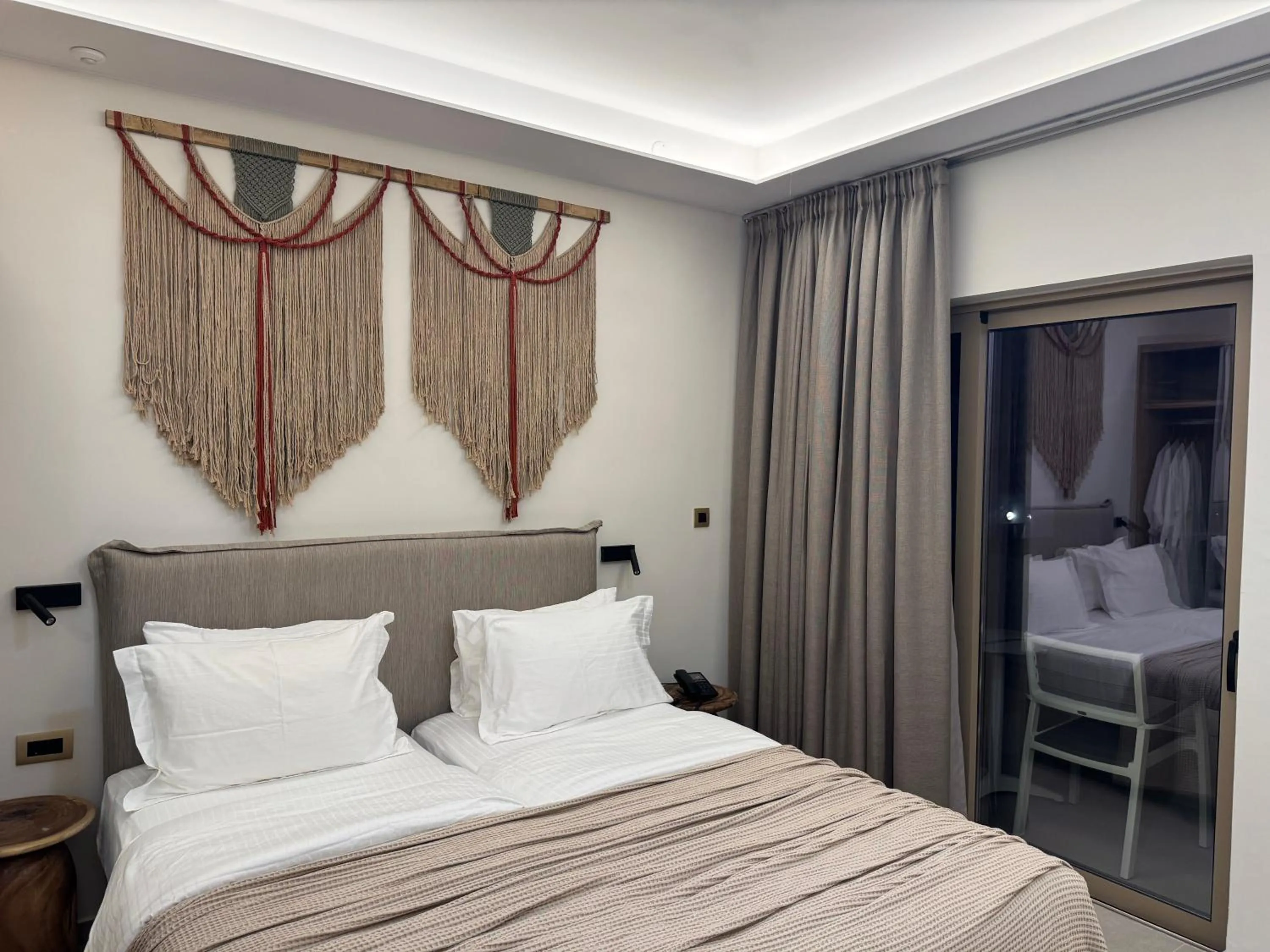 Bedroom, Bed in Τhe Noverian Antama Organic Beach Resort Chania