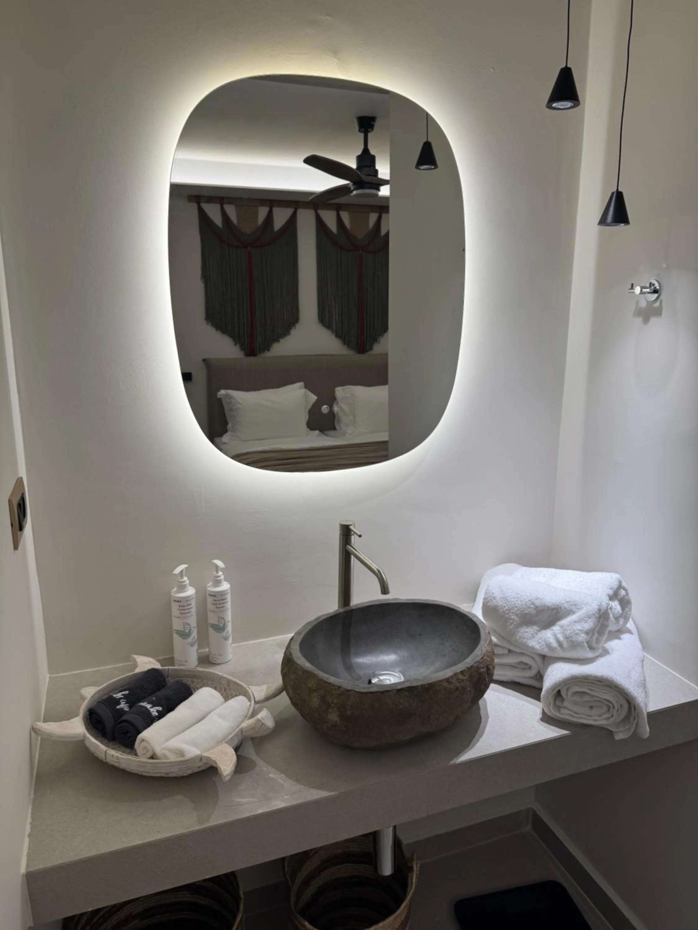 Bedroom in Τhe Noverian Antama Organic Beach Resort Chania