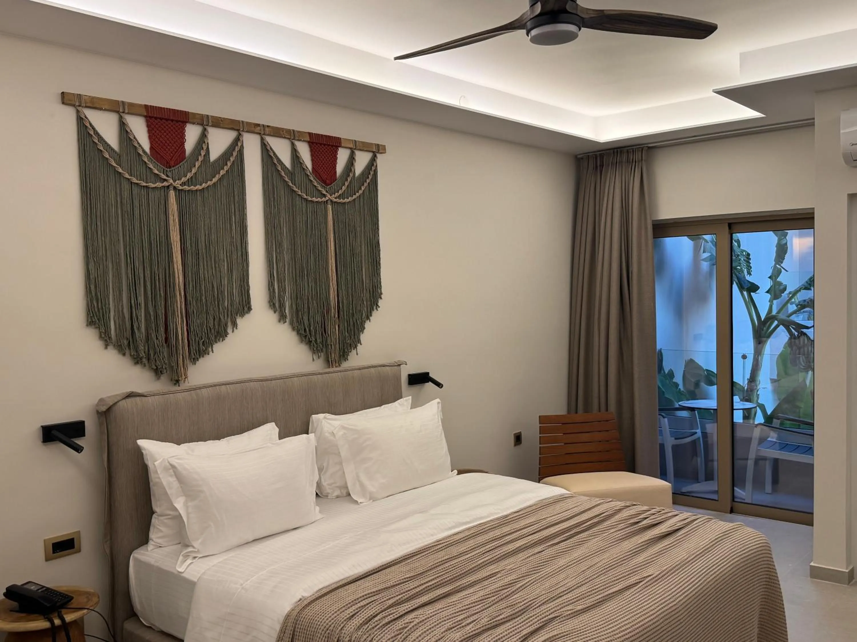 Bedroom, Bed in Τhe Noverian Antama Organic Beach Resort Chania