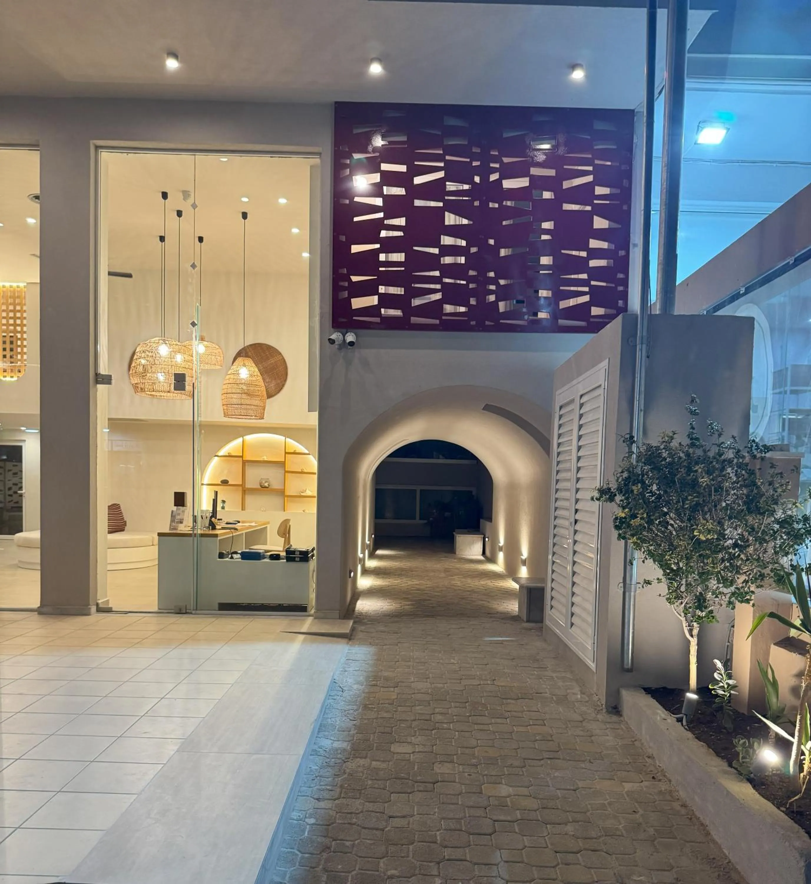 Facade/entrance in Τhe Noverian Antama Organic Beach Resort Chania