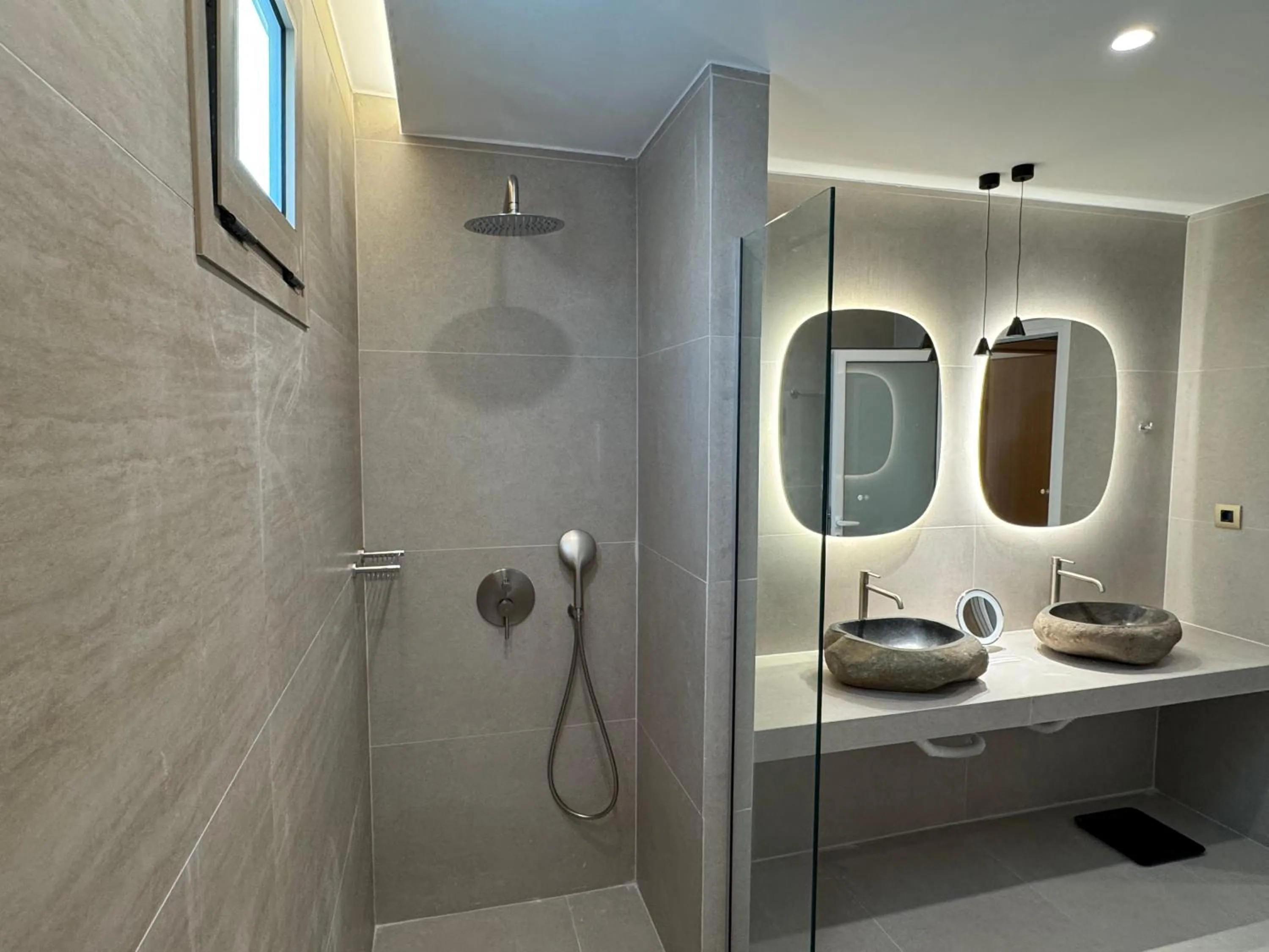 Shower in Τhe Noverian Antama Organic Beach Resort Chania