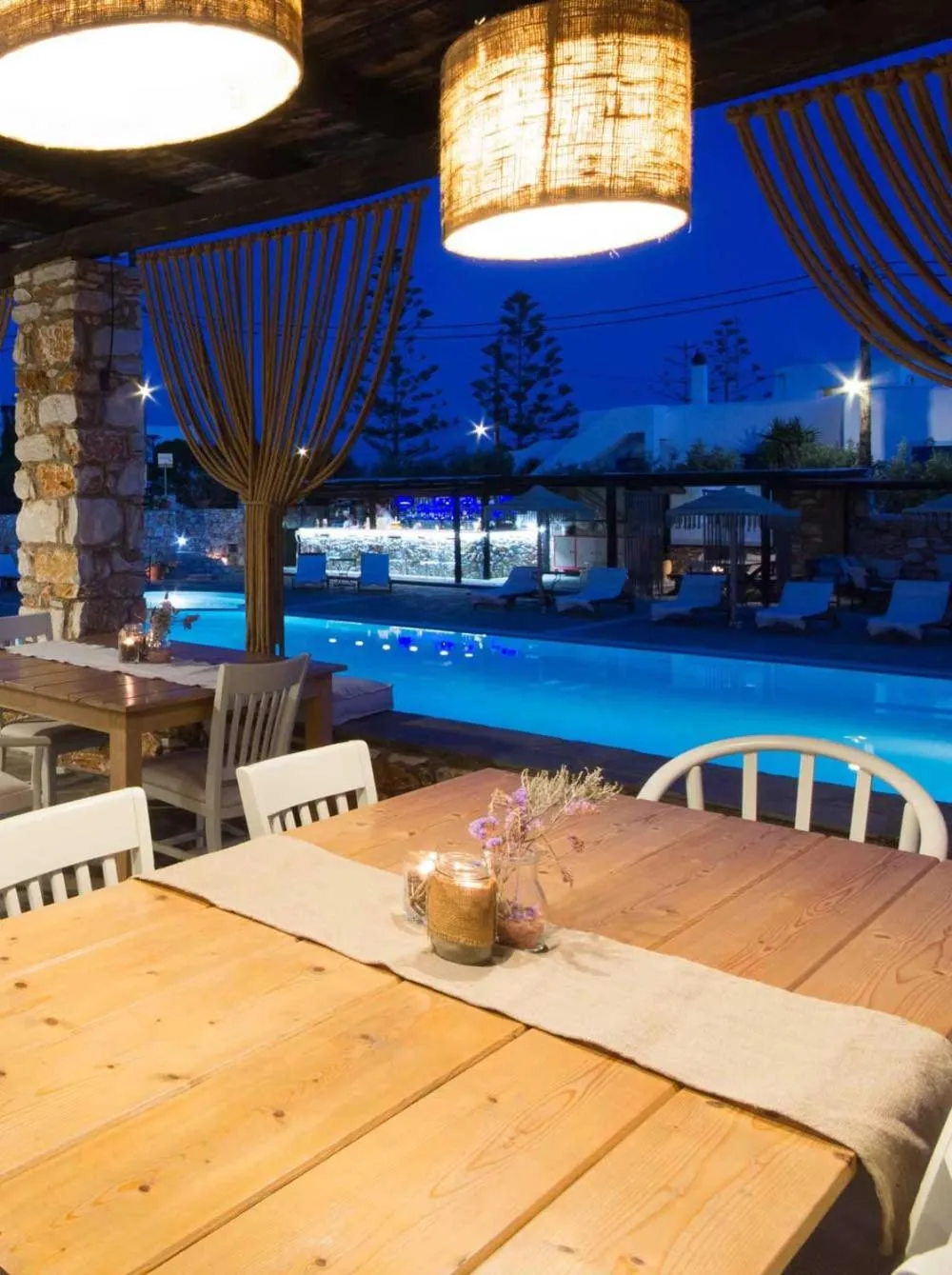 Pool view in Parosland Hotel