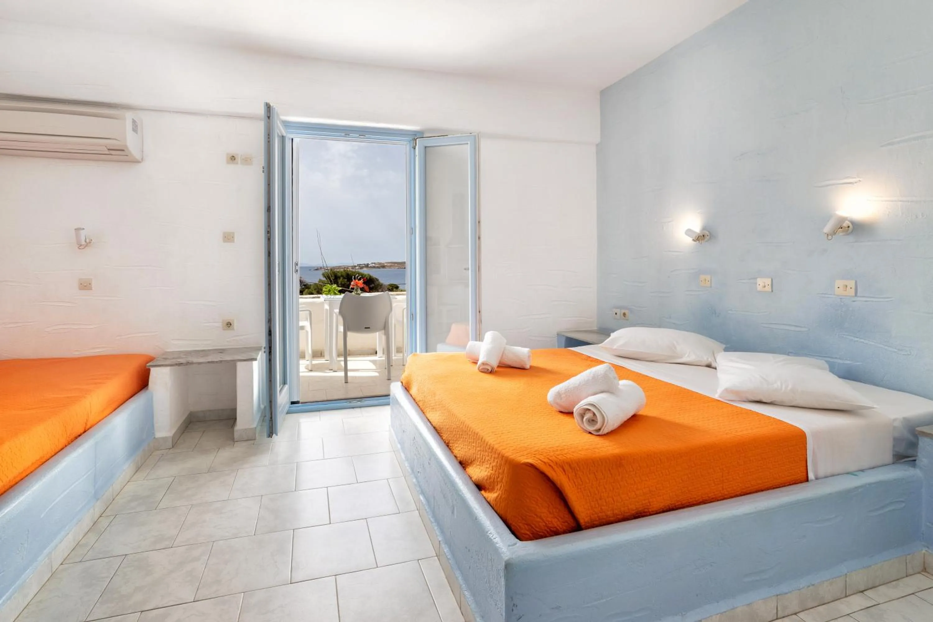 Bed in Stratos Apartments & Studios