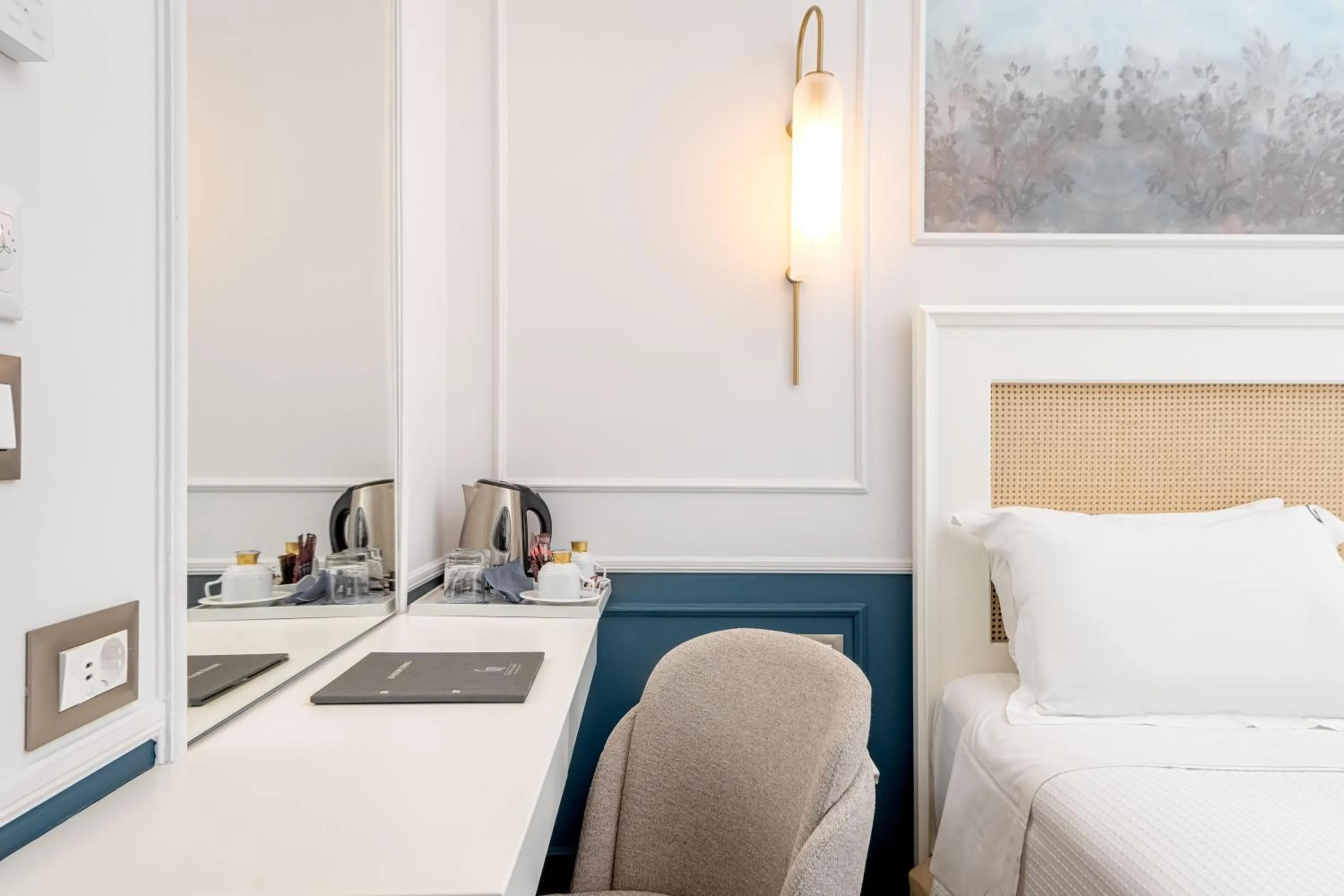 Coffee/tea facilities, Bed in Corfu Mare Boutique Hotel -Adults only