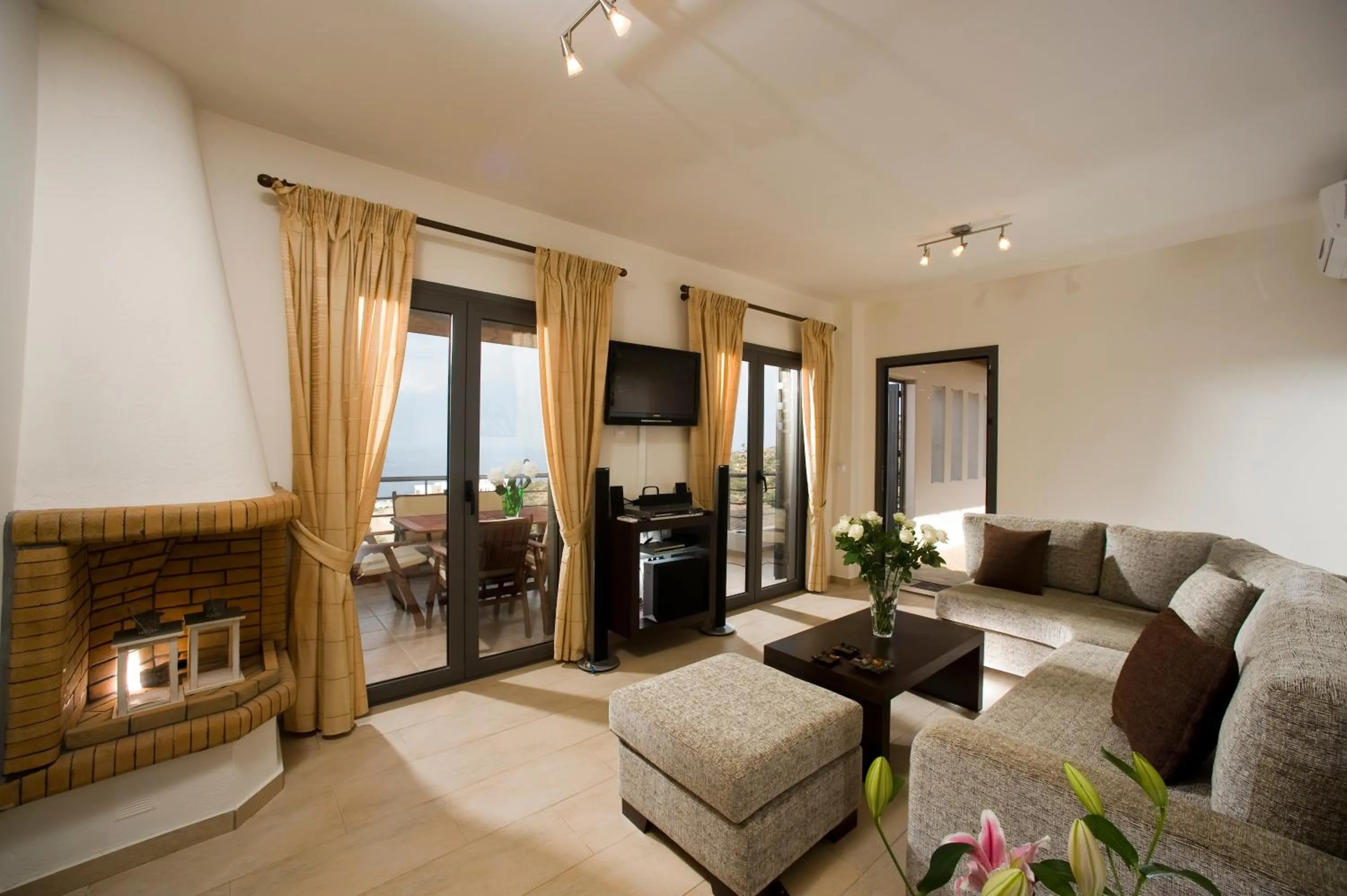 Living room in Elounda Solfez Villas