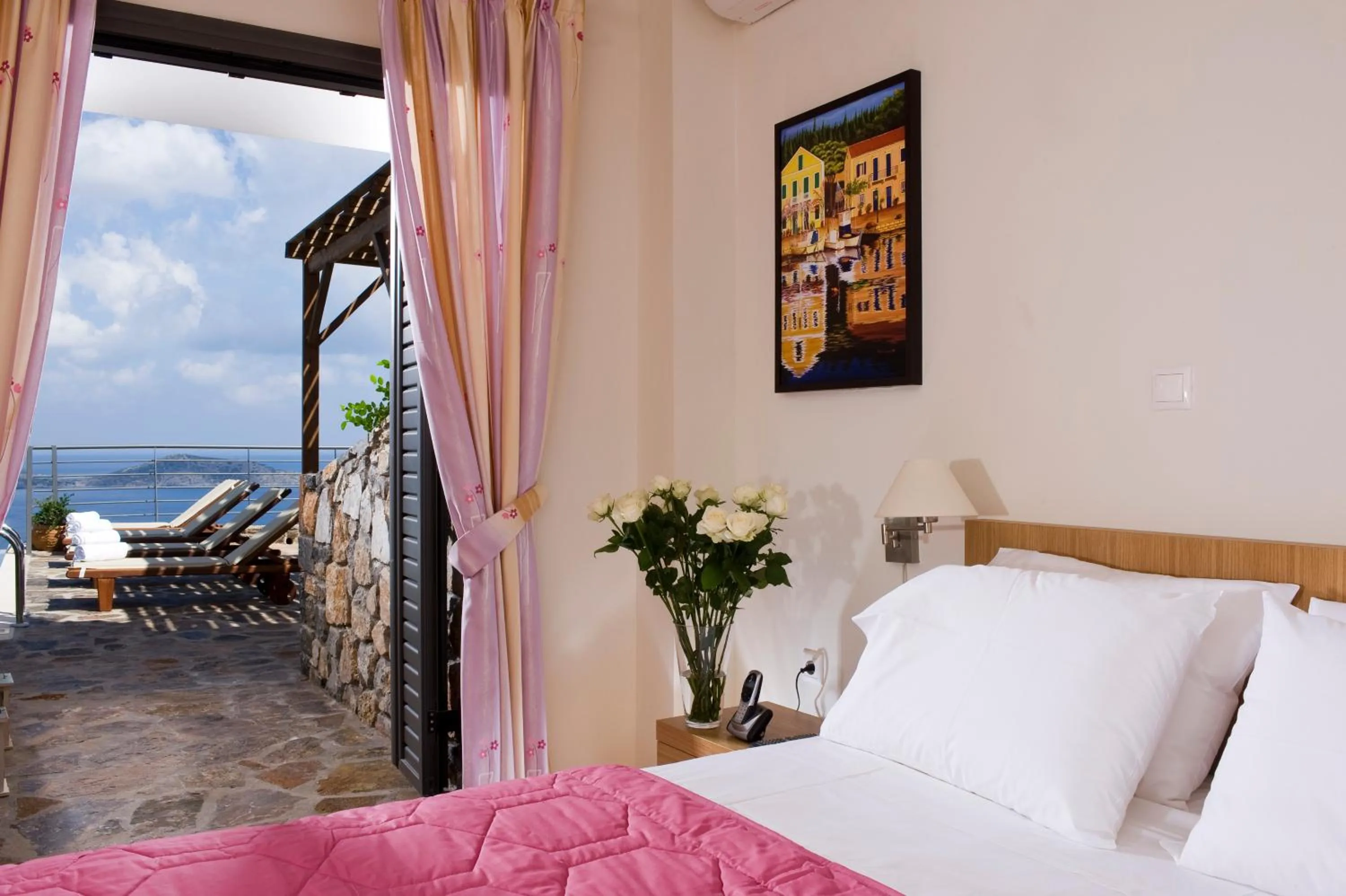 Bedroom, Bed in Elounda Solfez Villas