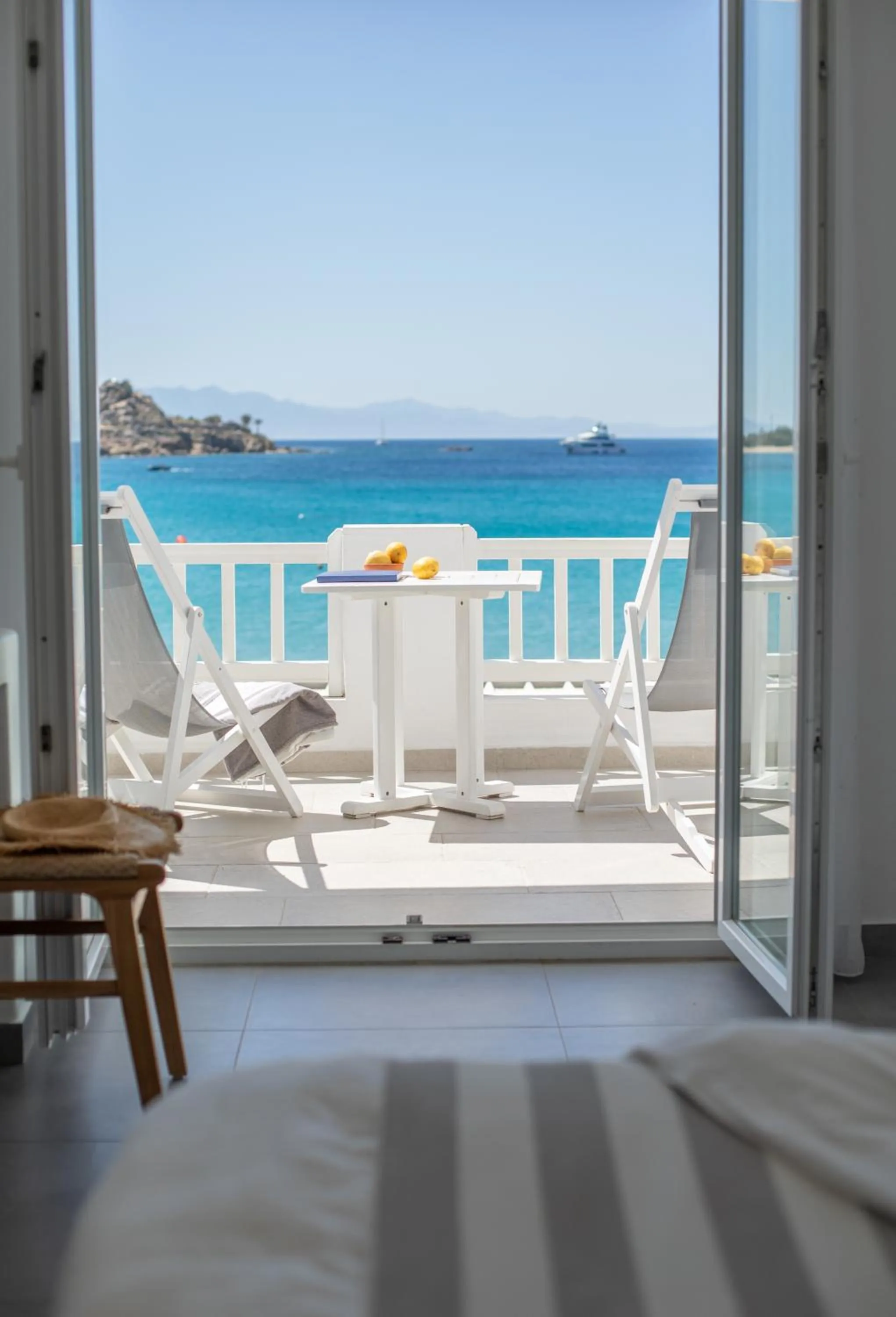 Natural landscape, Bed in Acrogiali Beachfront Hotel Mykonos
