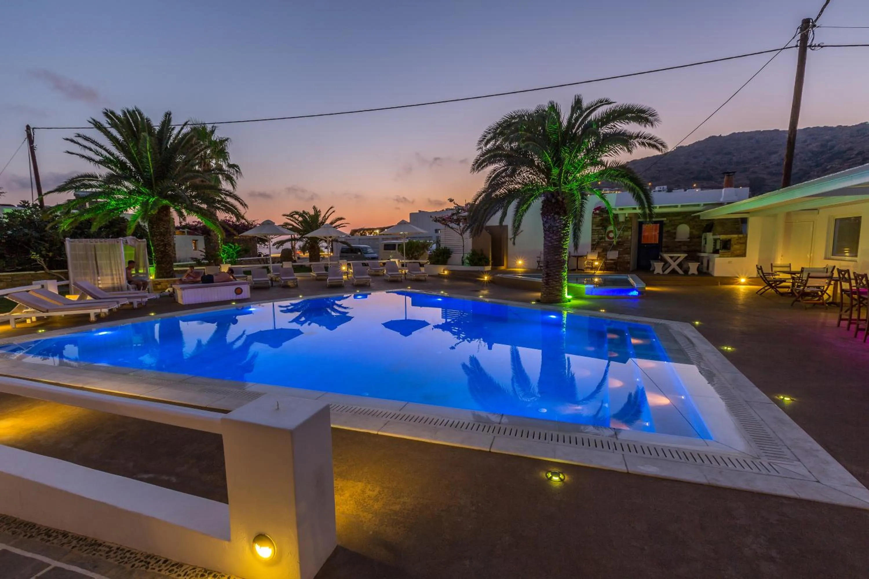 Pool view in Hotel Aegeon