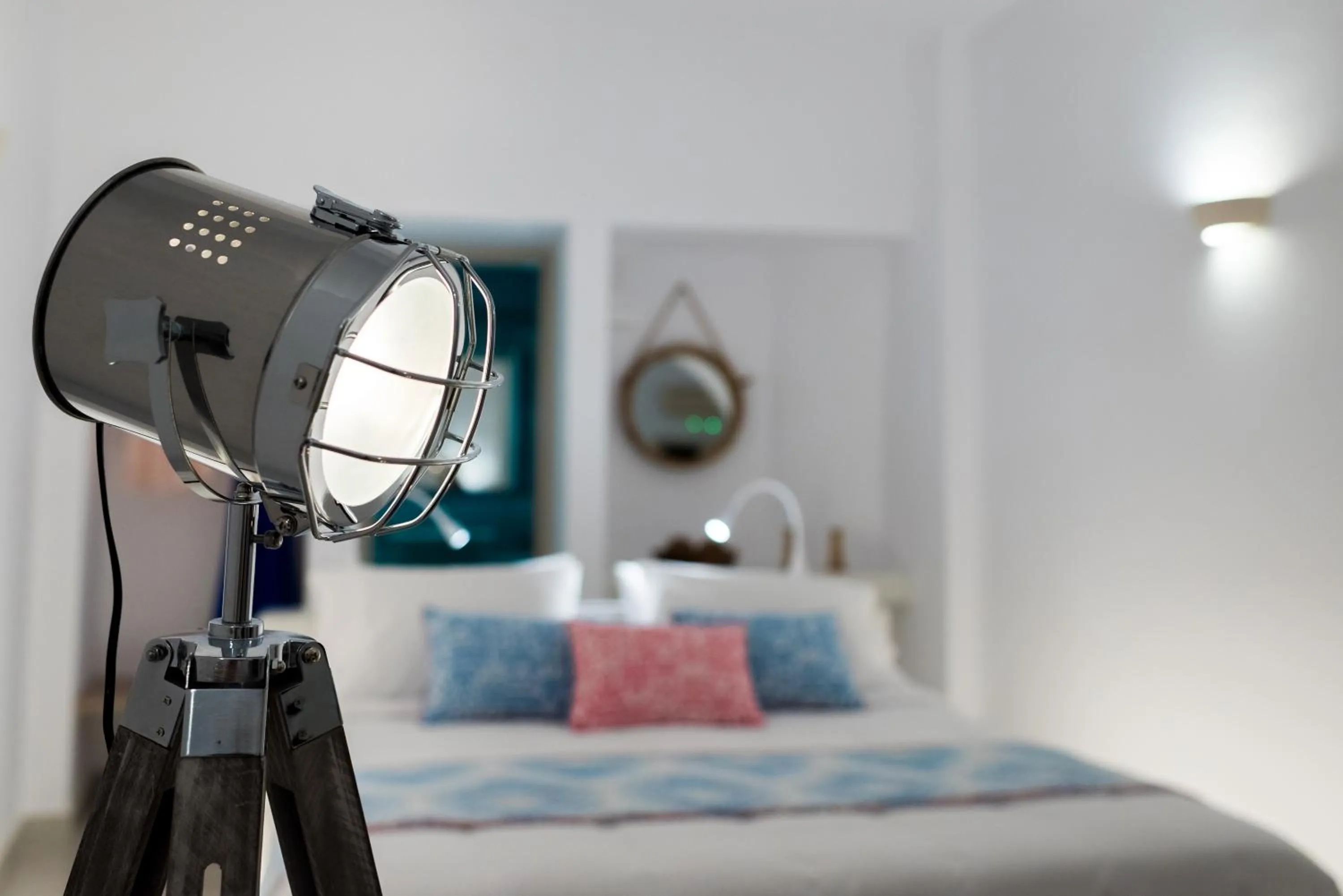 Bed in Kima Oia Suites