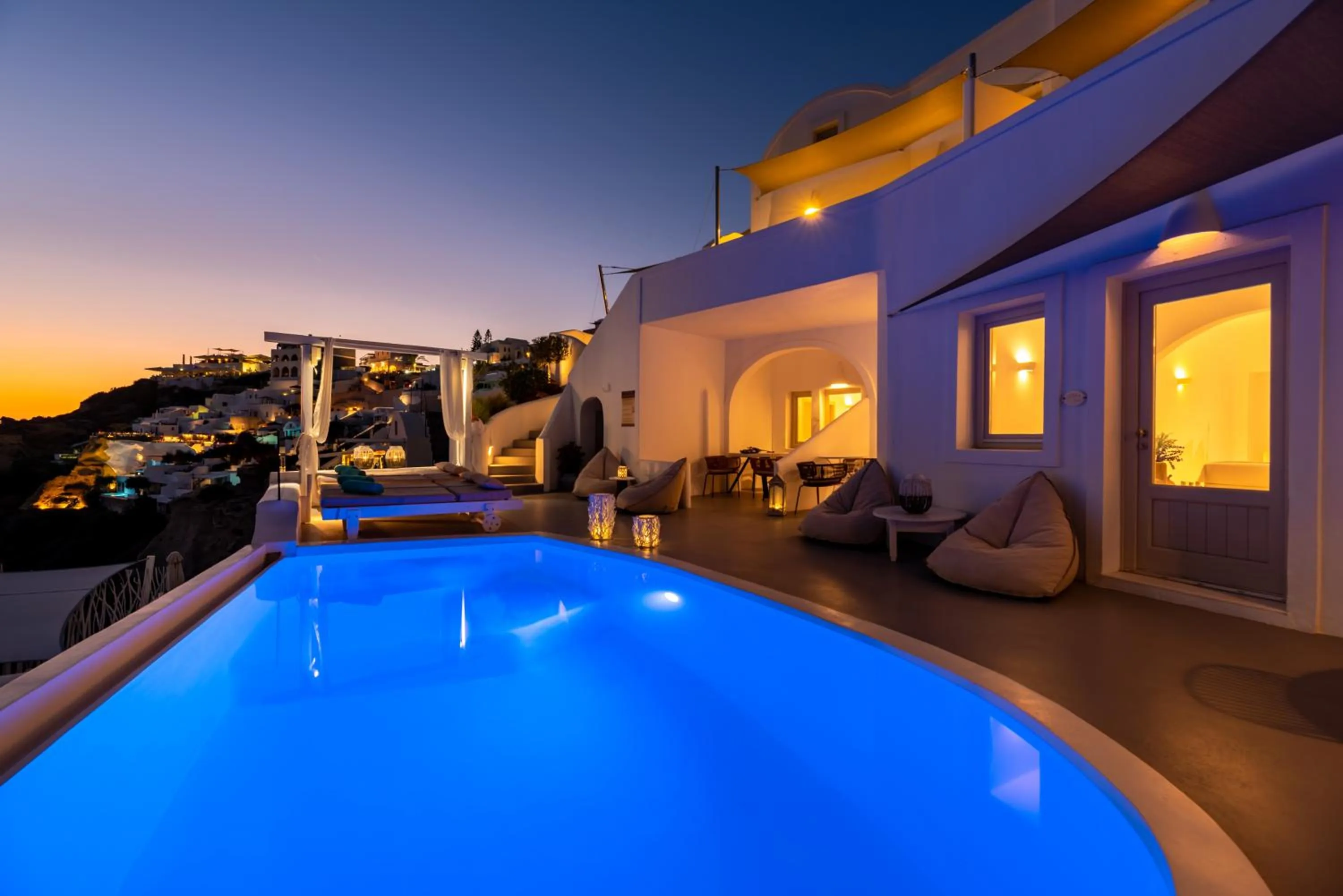 Pool view in Kima Oia Suites