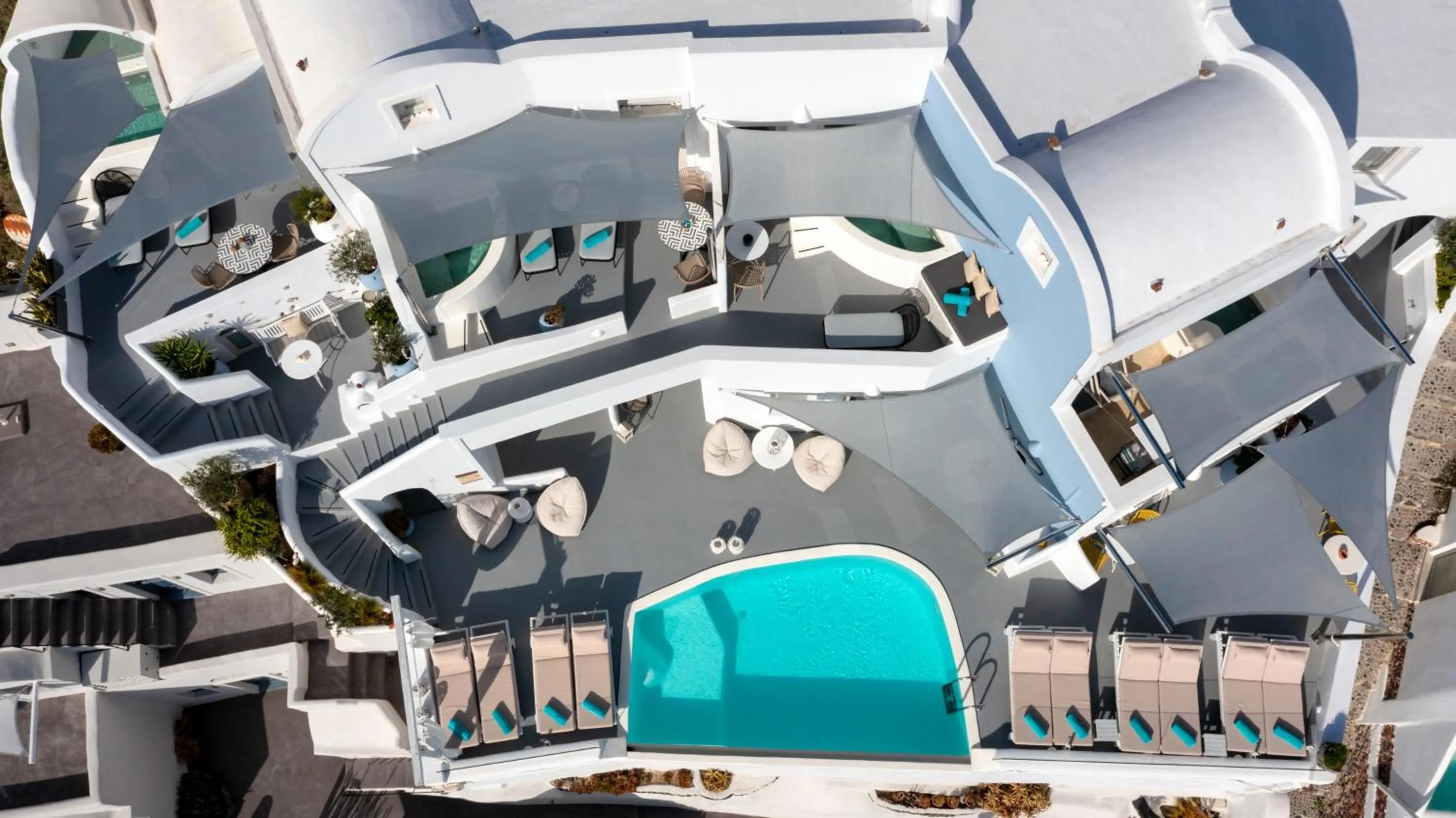 Pool view in Kima Oia Suites