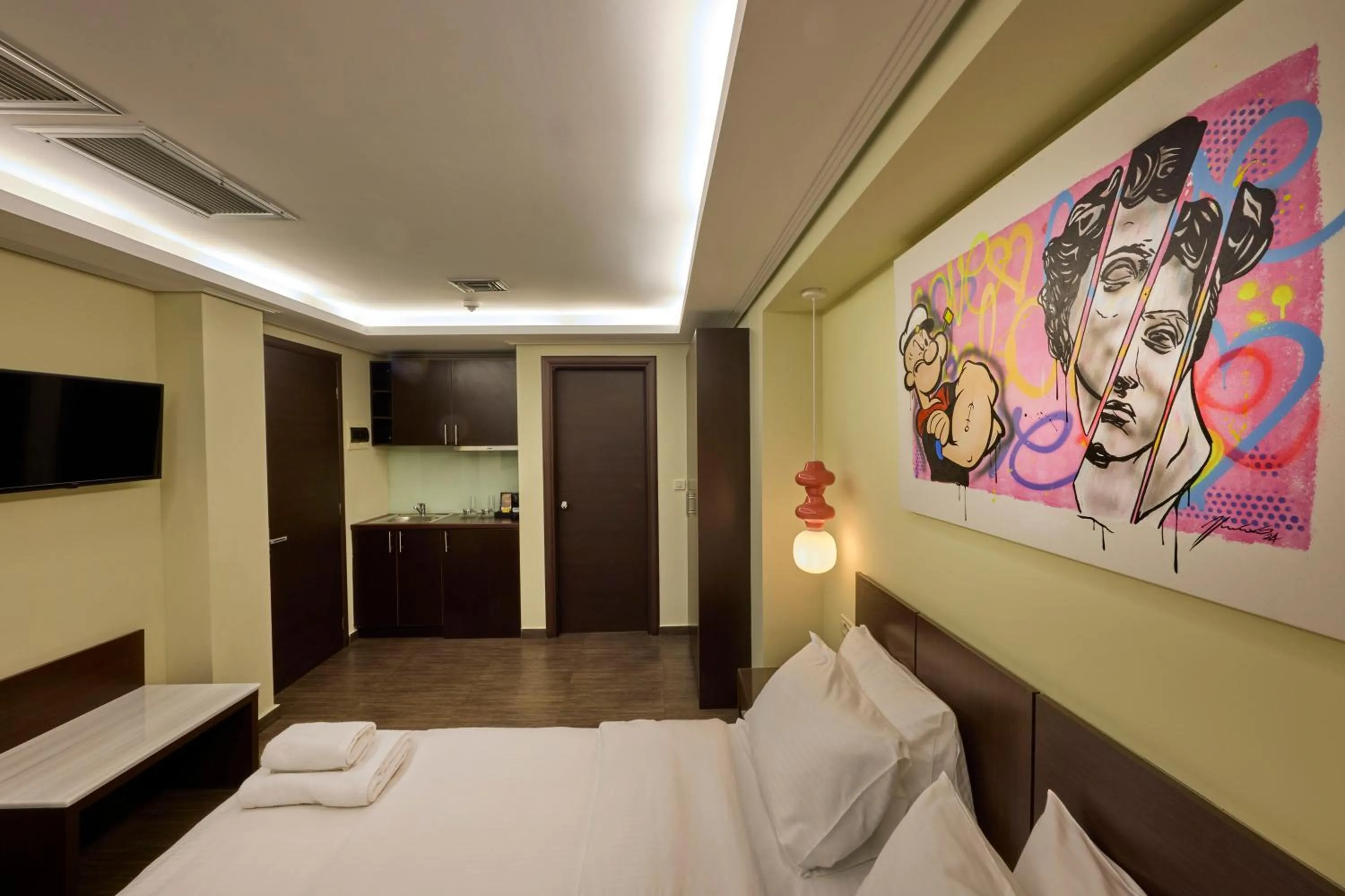 Bed in Athens Way Pop Art Hotel