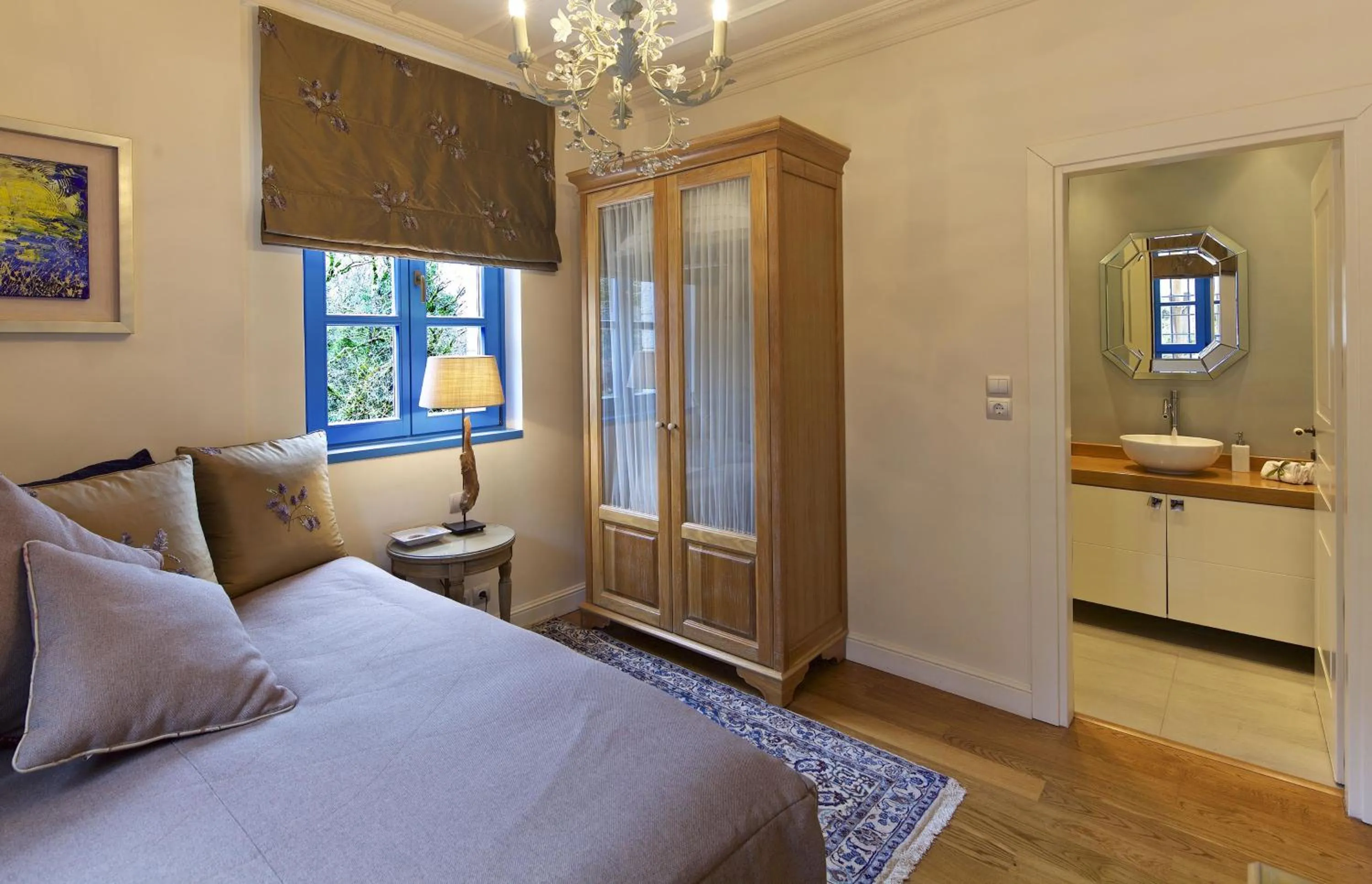 Bed in Zagori Suites Luxury Residences