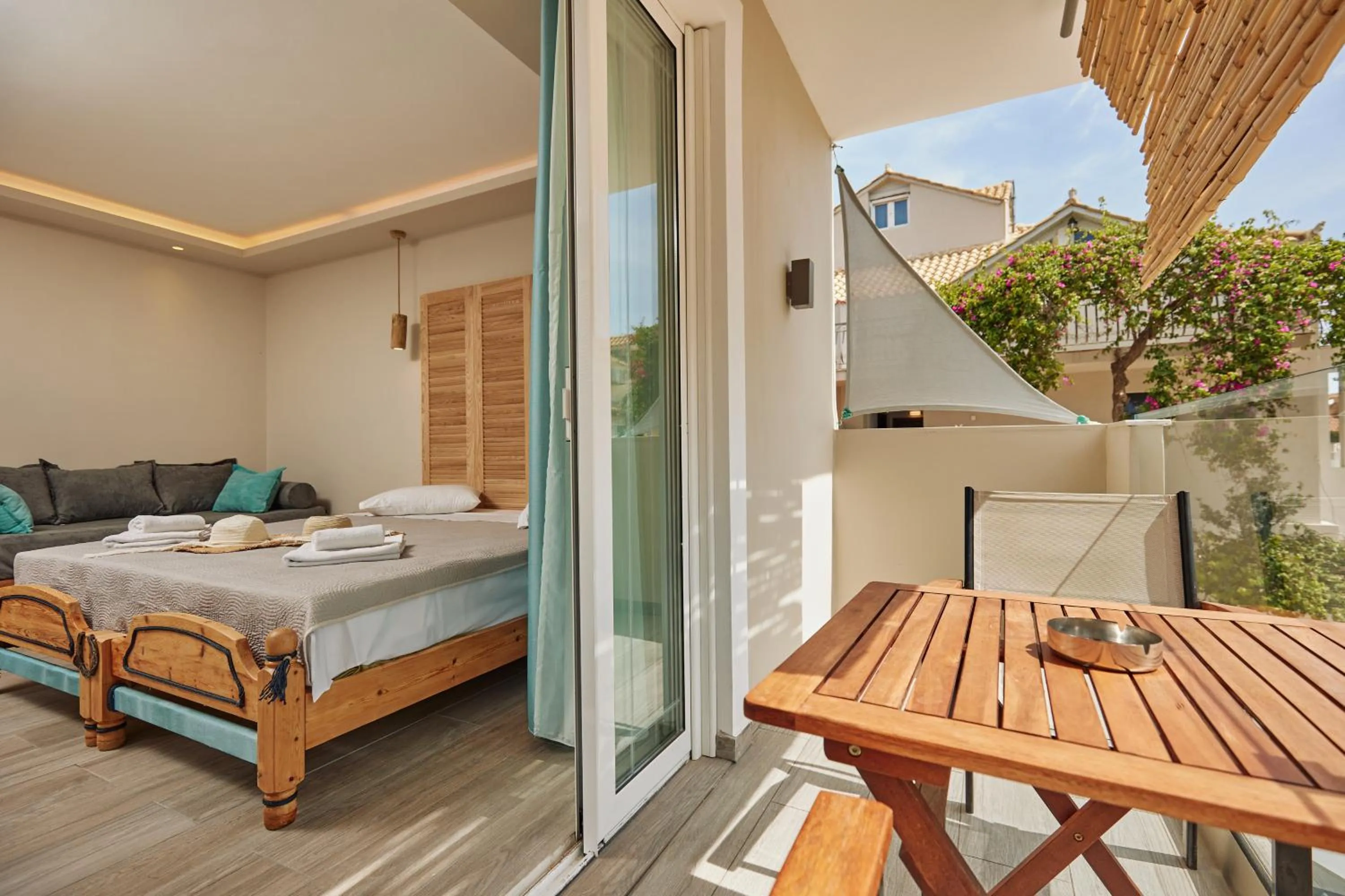 Balcony/Terrace, Bed in Iniohos Zante Hotel & Suites