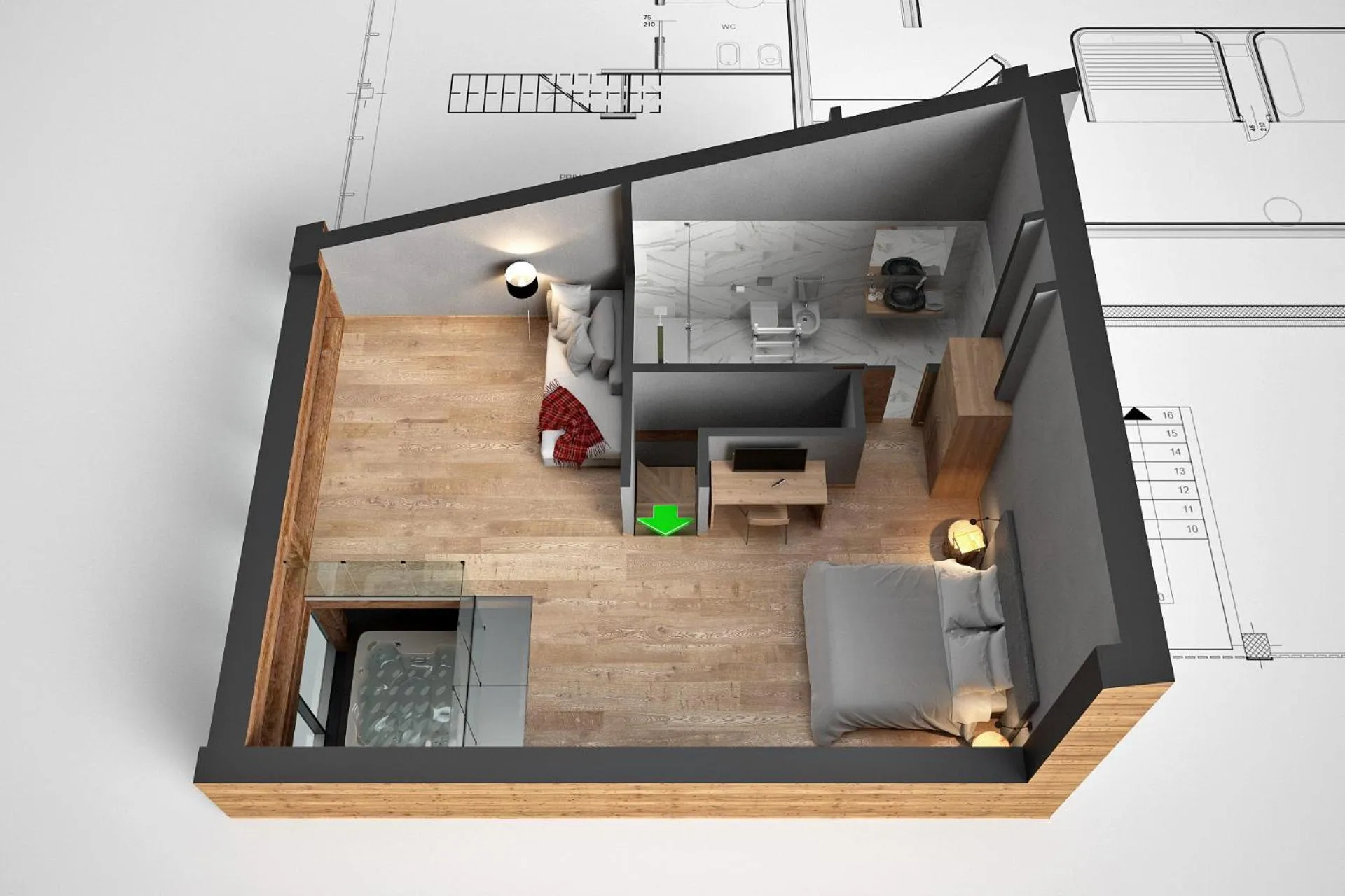 Floor plan in Aux Pieds du Roi - Suite & Spa